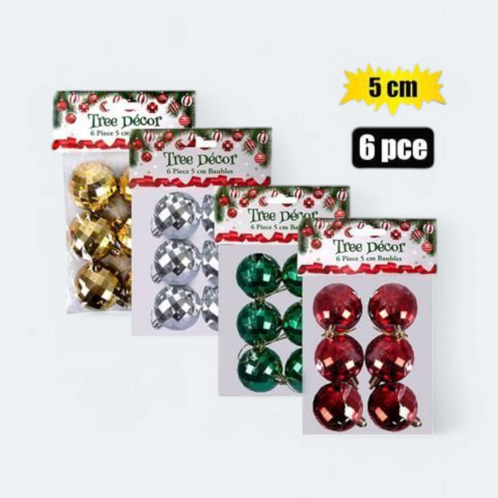 Decoration Mirror Balls 5cm 6pc Set