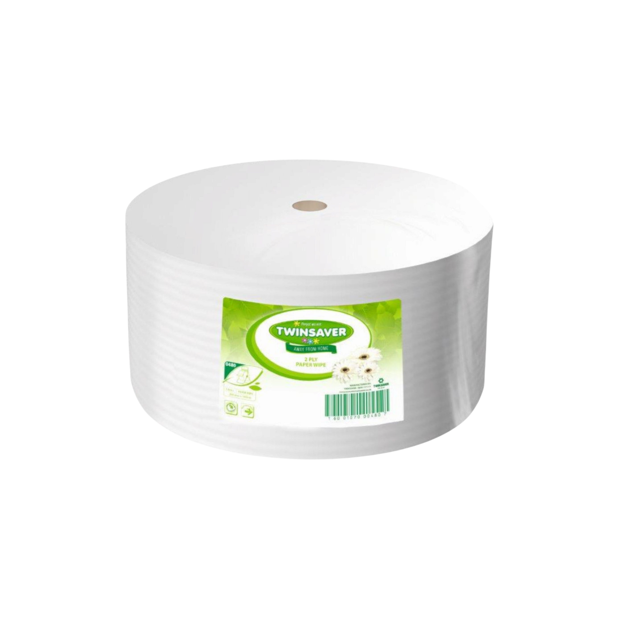 Twinsaver 2ply Paper Wipe Roll 280mmx1000m 0480
