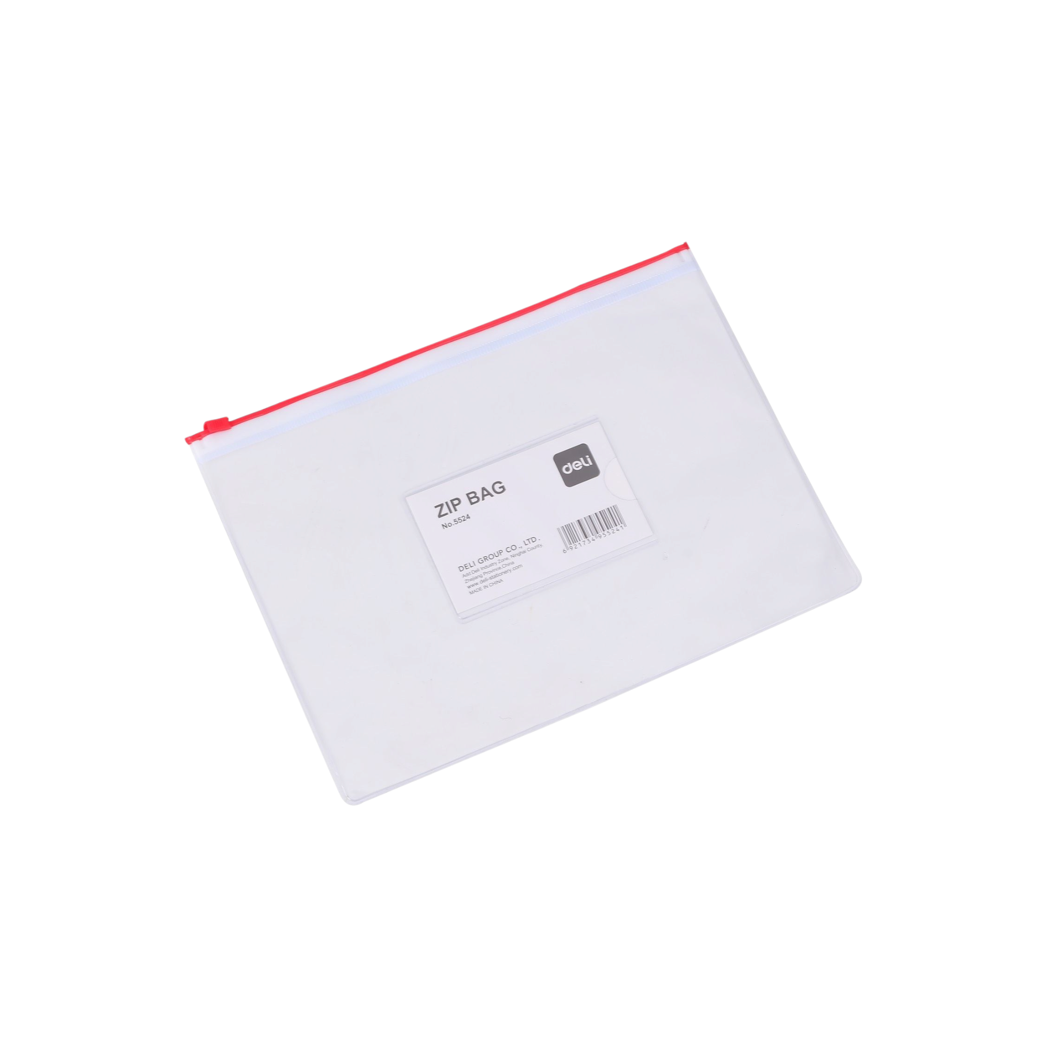 Deli PVC A5 Zip Bag with Expandable Gusset