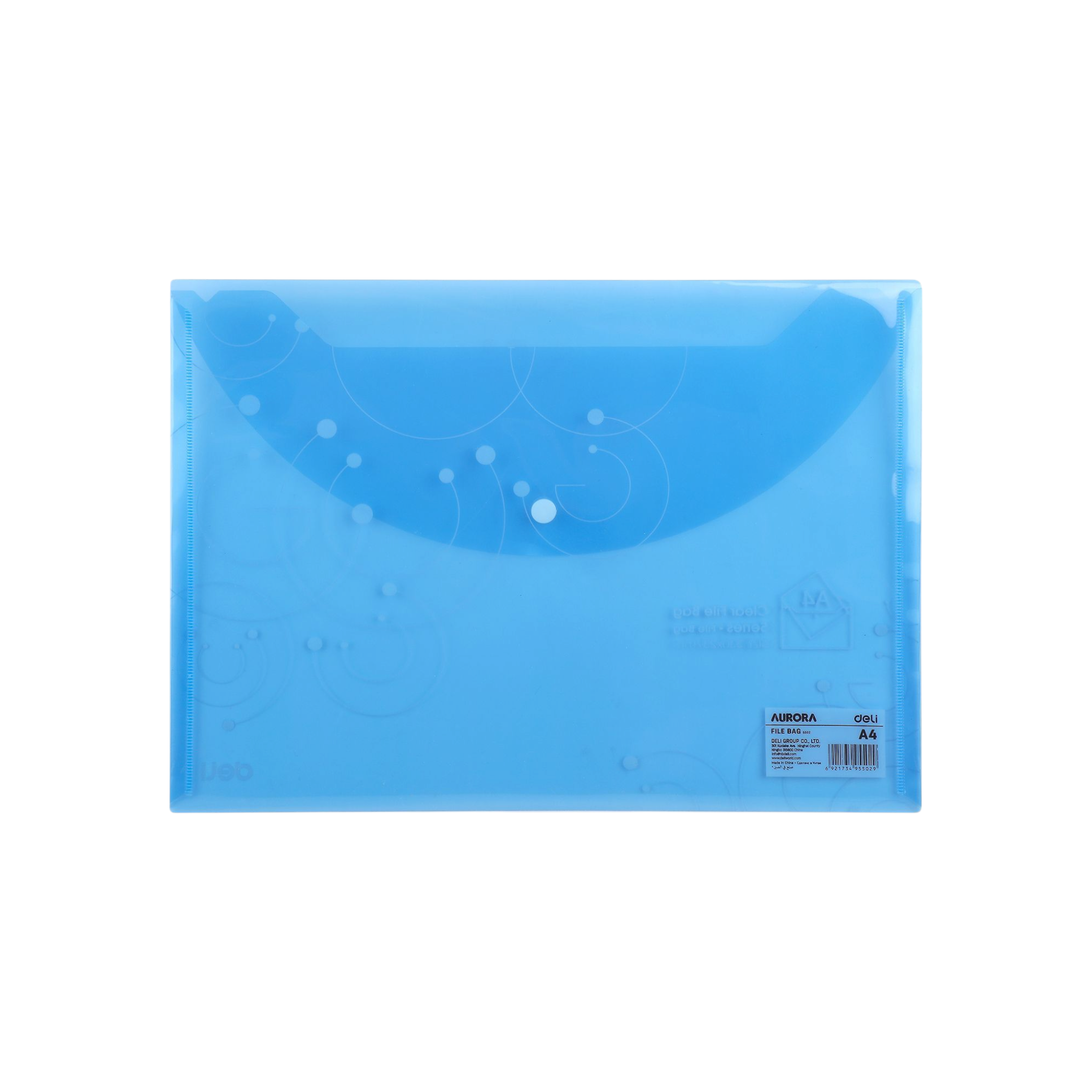 Deli A4 Carry Folder with Press Stud Transparent 180micron Patterned