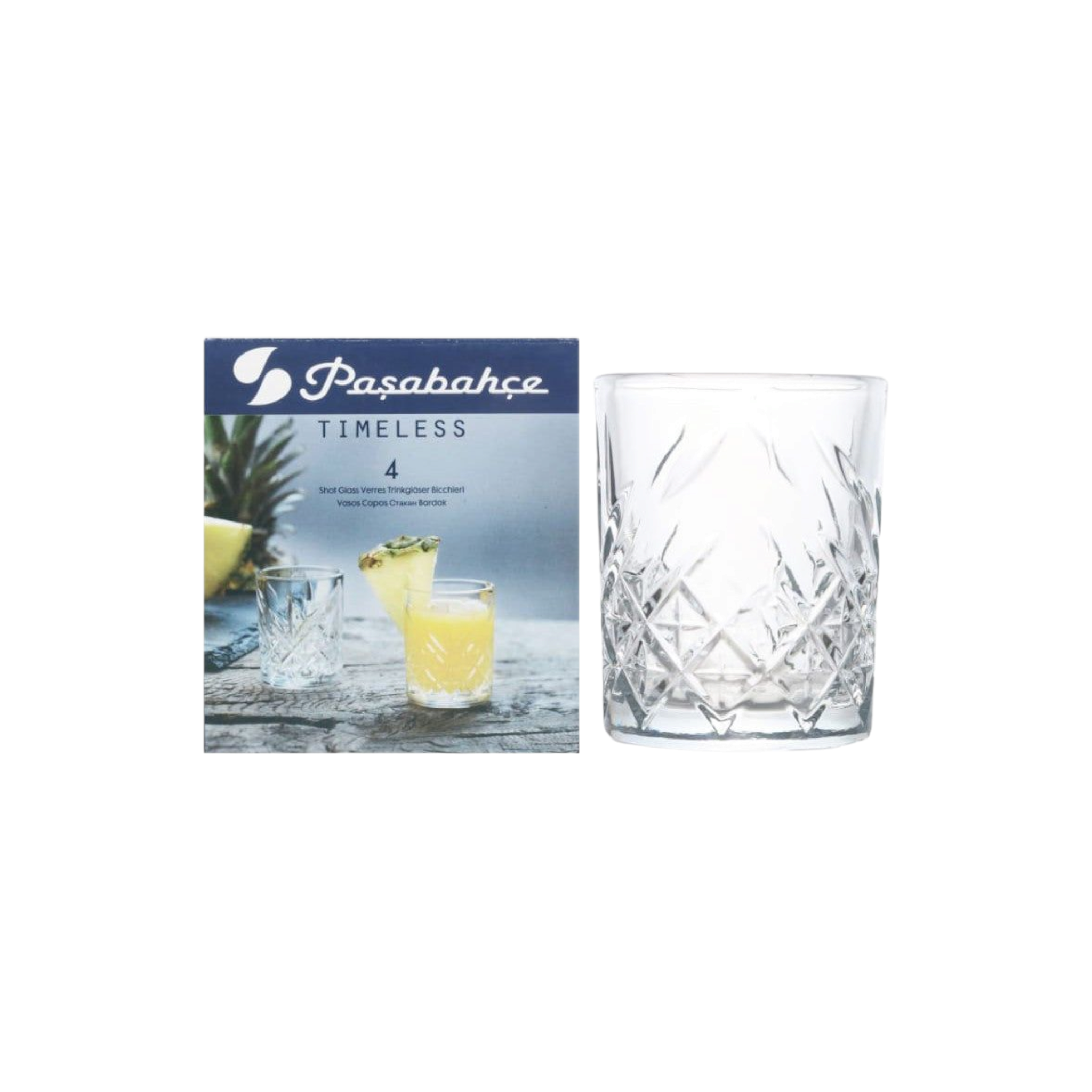 Pasabahce Timeless Shot Glass 60ml Tot Measure 4pack 23955