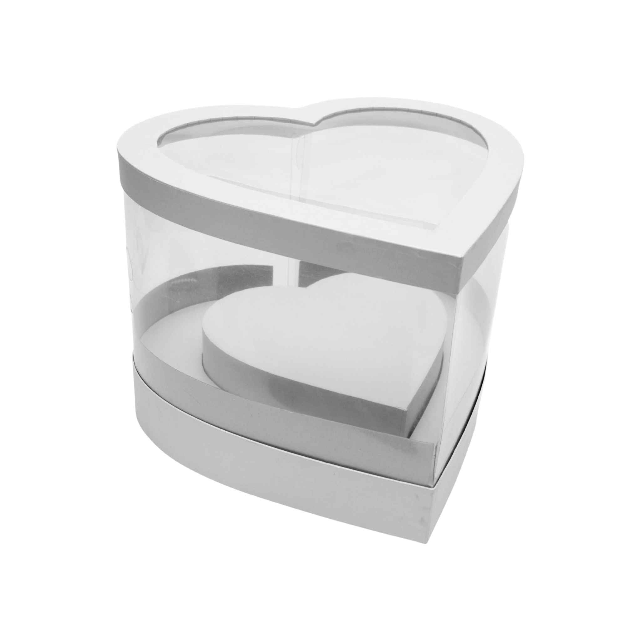 PVC Heart Gift Box 48x36cm Transparent