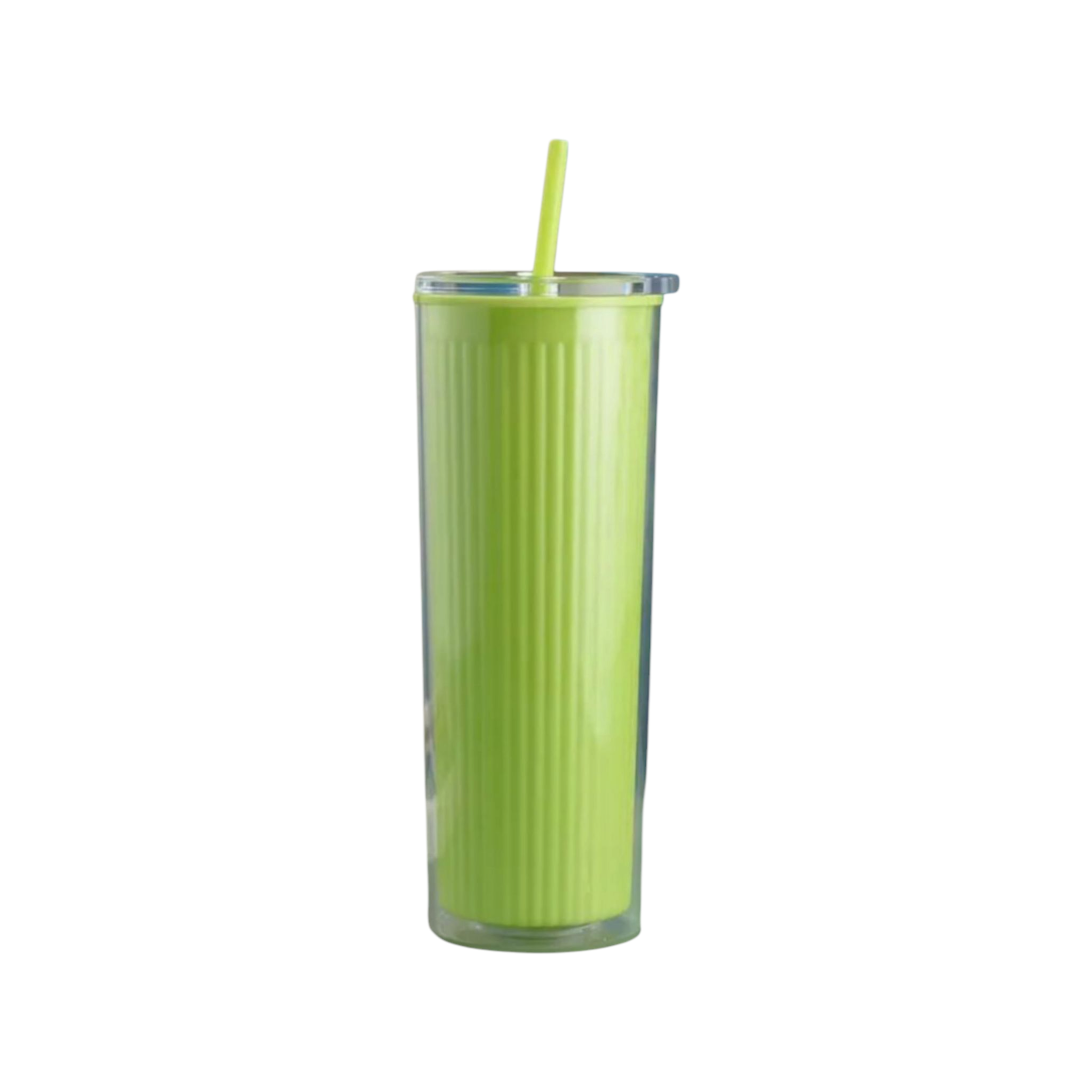 720ml Acrylic Drinking Tumbler Bottle with Lid & Straw 23x9cm
