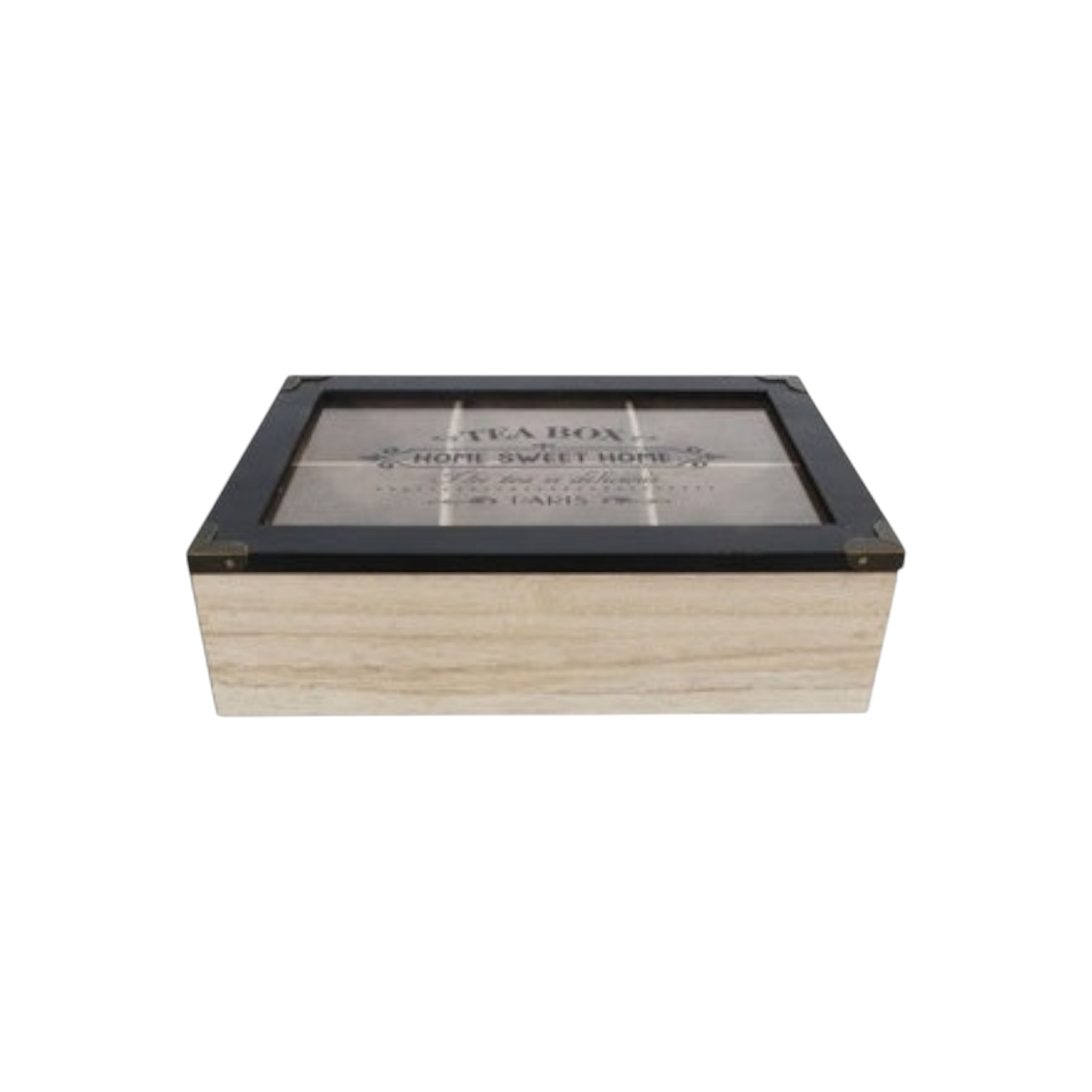 Wooden Tea Box Home 24x16.5x7cm 22584