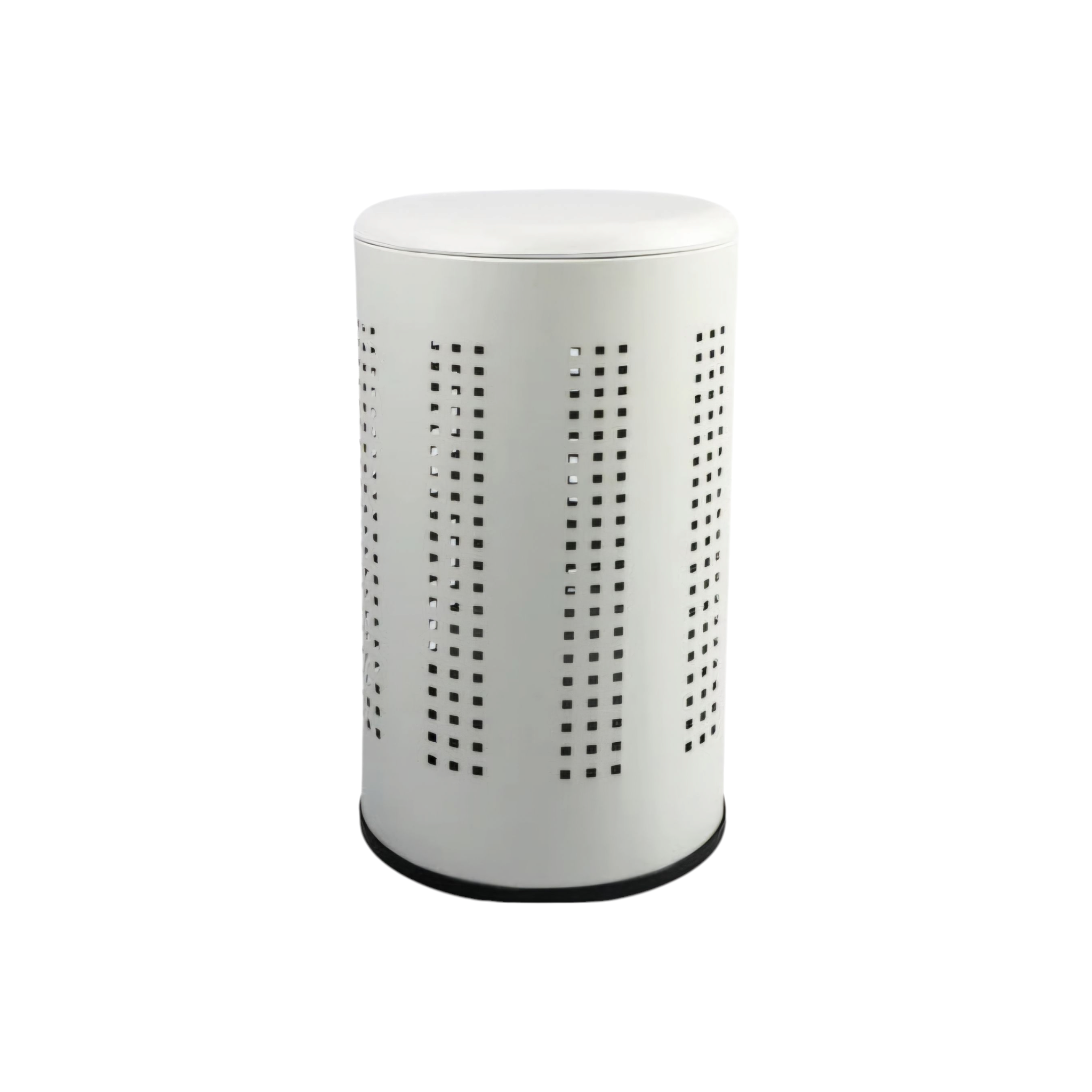 46L Matt White Laundry Bin With Lid