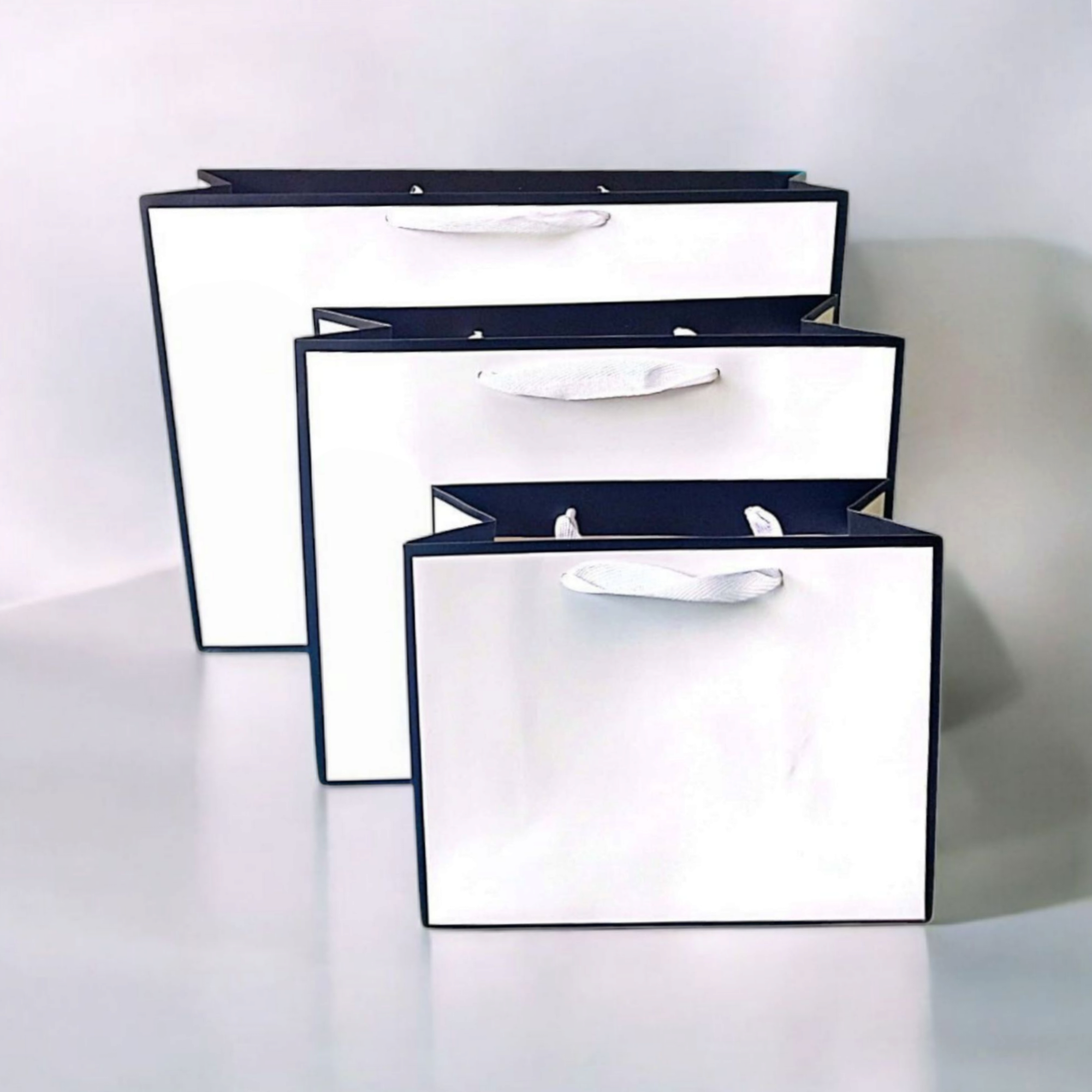 Gift Boutique Shopping Paper Bag With Black Border lines