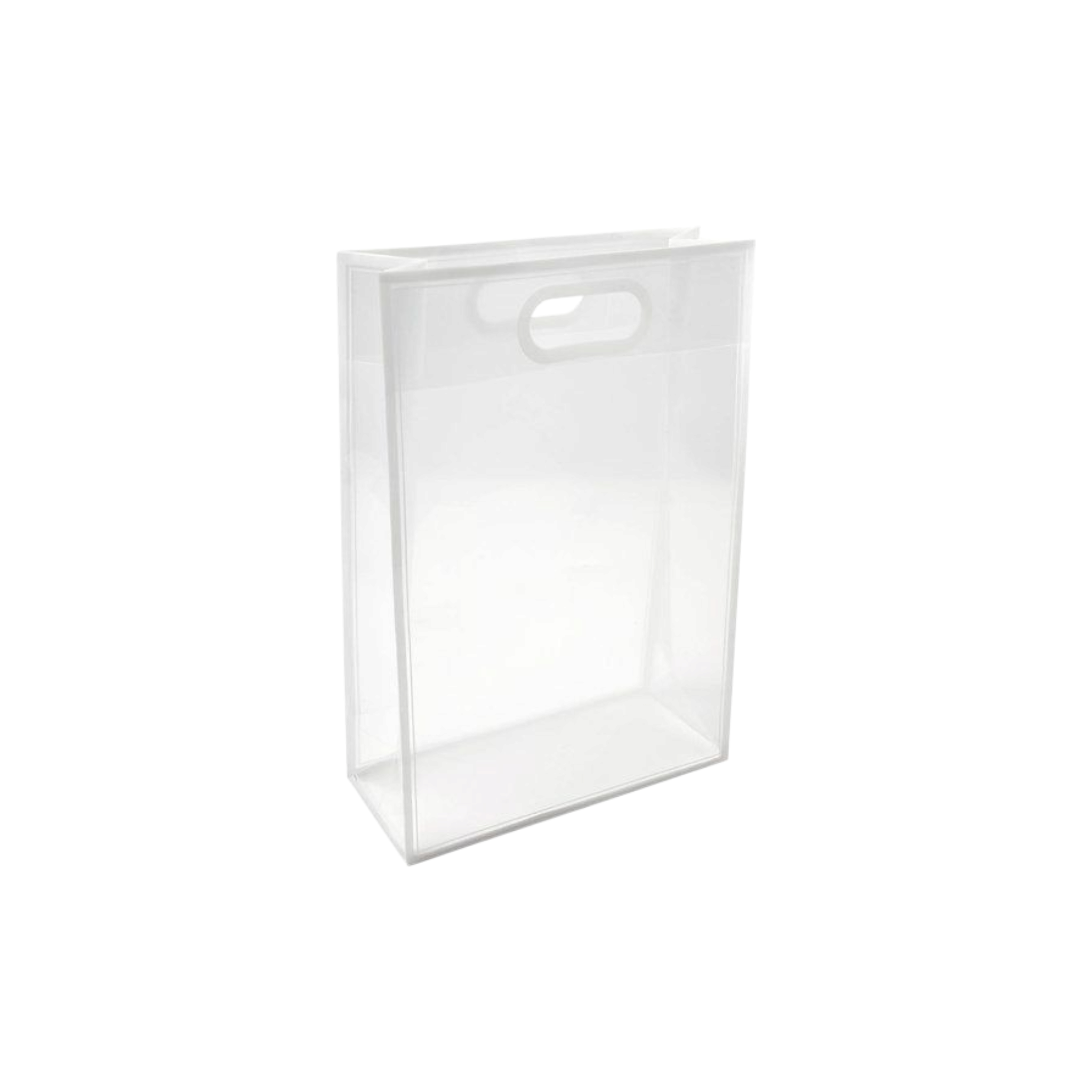 PVC Boutique Gift Shopping Bag with Color Border & Die Cut Handle 22x12x10cm