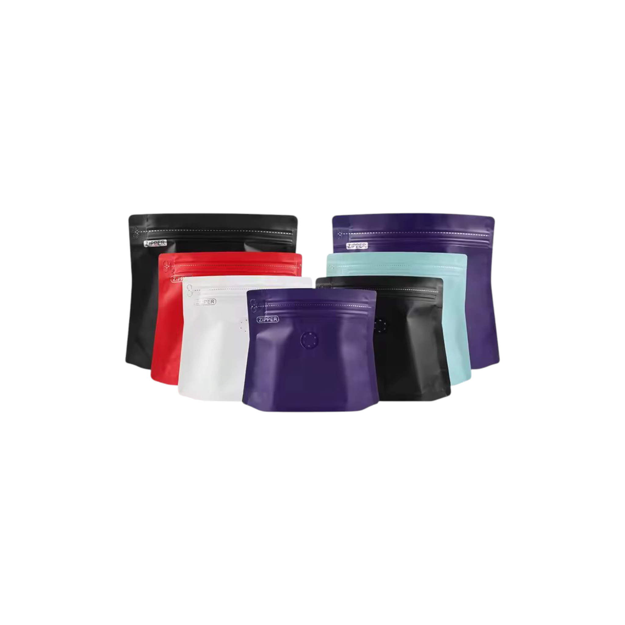 Aluminium Metalized Stand-up Damond Coffee Bean Pouch Bag - Vacuum Seal Pull-tab with Air Valve Resealable 10Pack