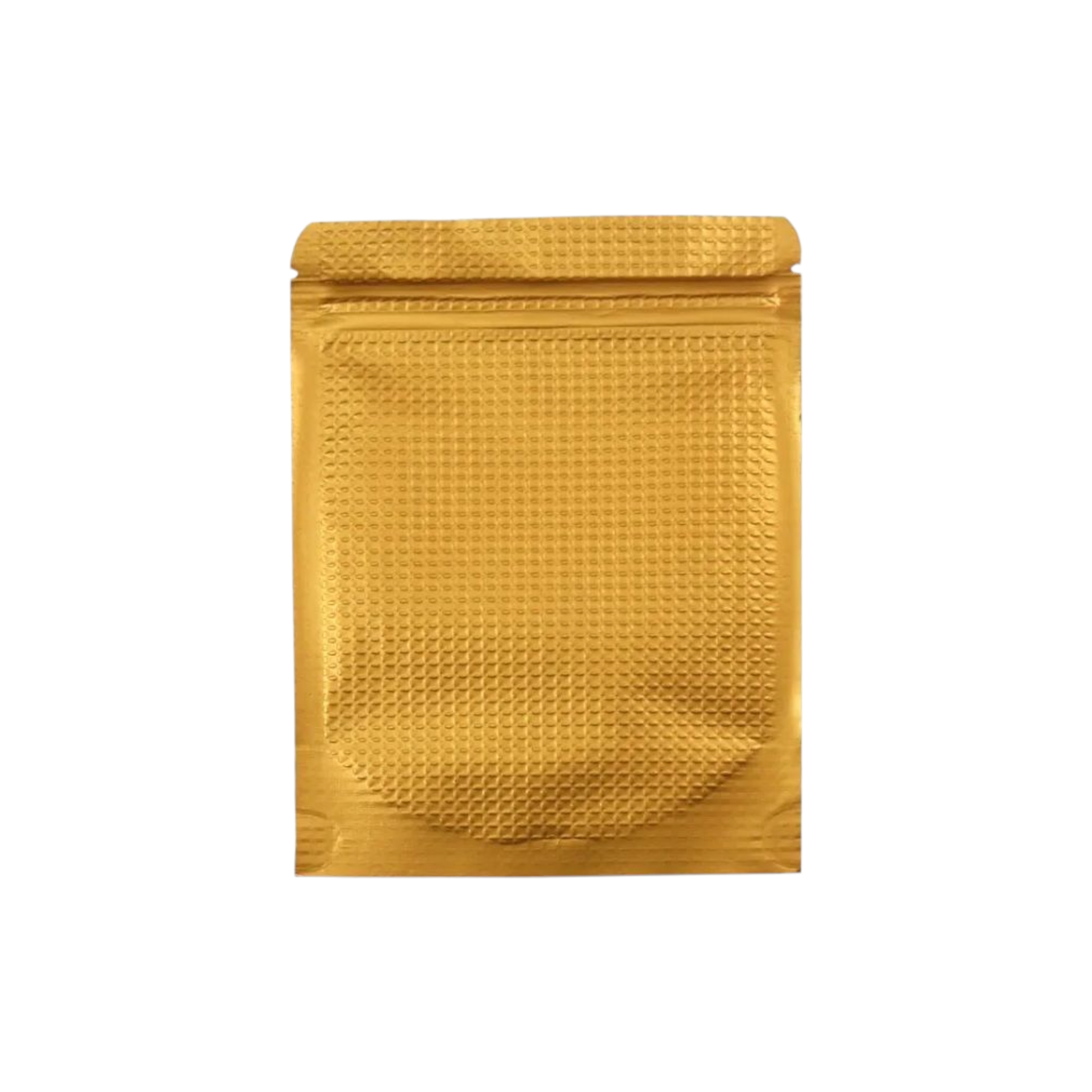 Aluminium Metalized Pouch Bags Zip Lock Resealable Foil Stand-Up with Window Gold Embossed 180mic 10pack