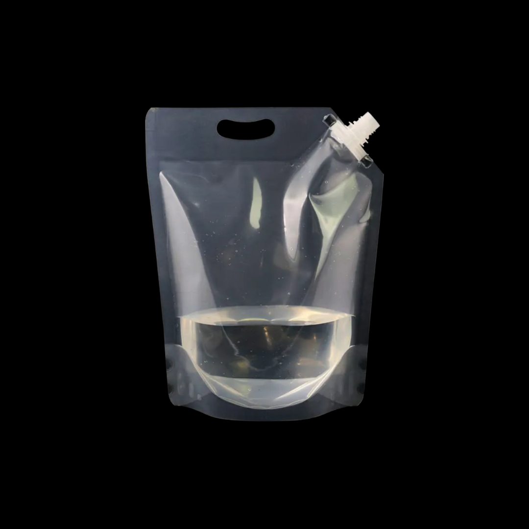 Stand-Up Beverage Carry Pouch Bag Clear with Side Spout