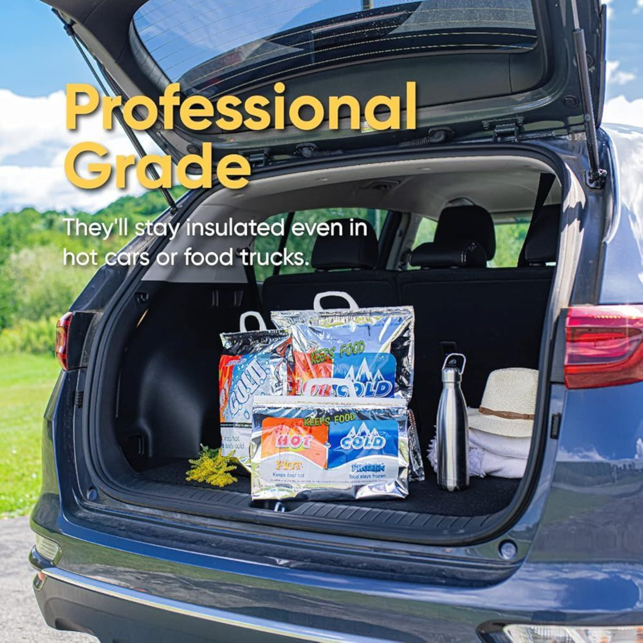 Thermal Food Insulation Carry Bag Hot & Cold Aluminium Foil 47x47+6cm