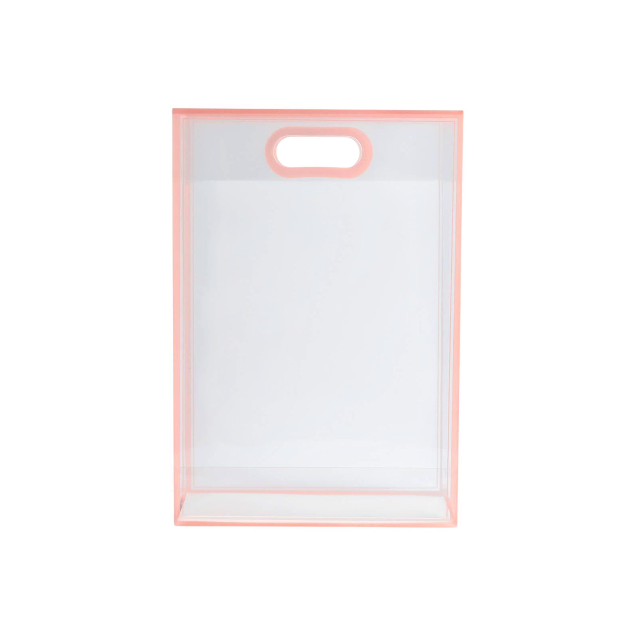 PVC Boutique Gift Shopping Bags with Color Border & Die Cut Handle 35x24x10cm