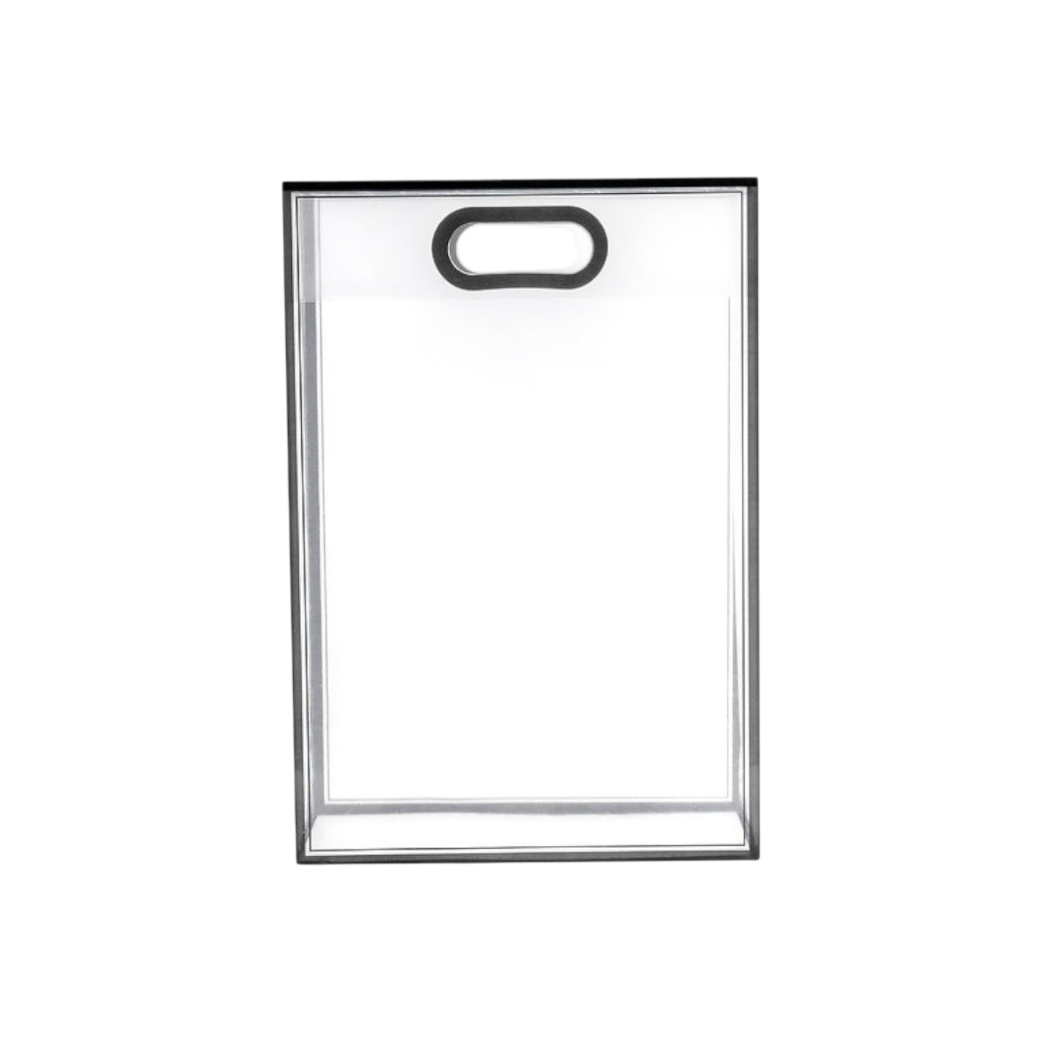 PVC Boutique Gift Shopping Bags with Color Border & Die Cut Handle 35x24x10cm