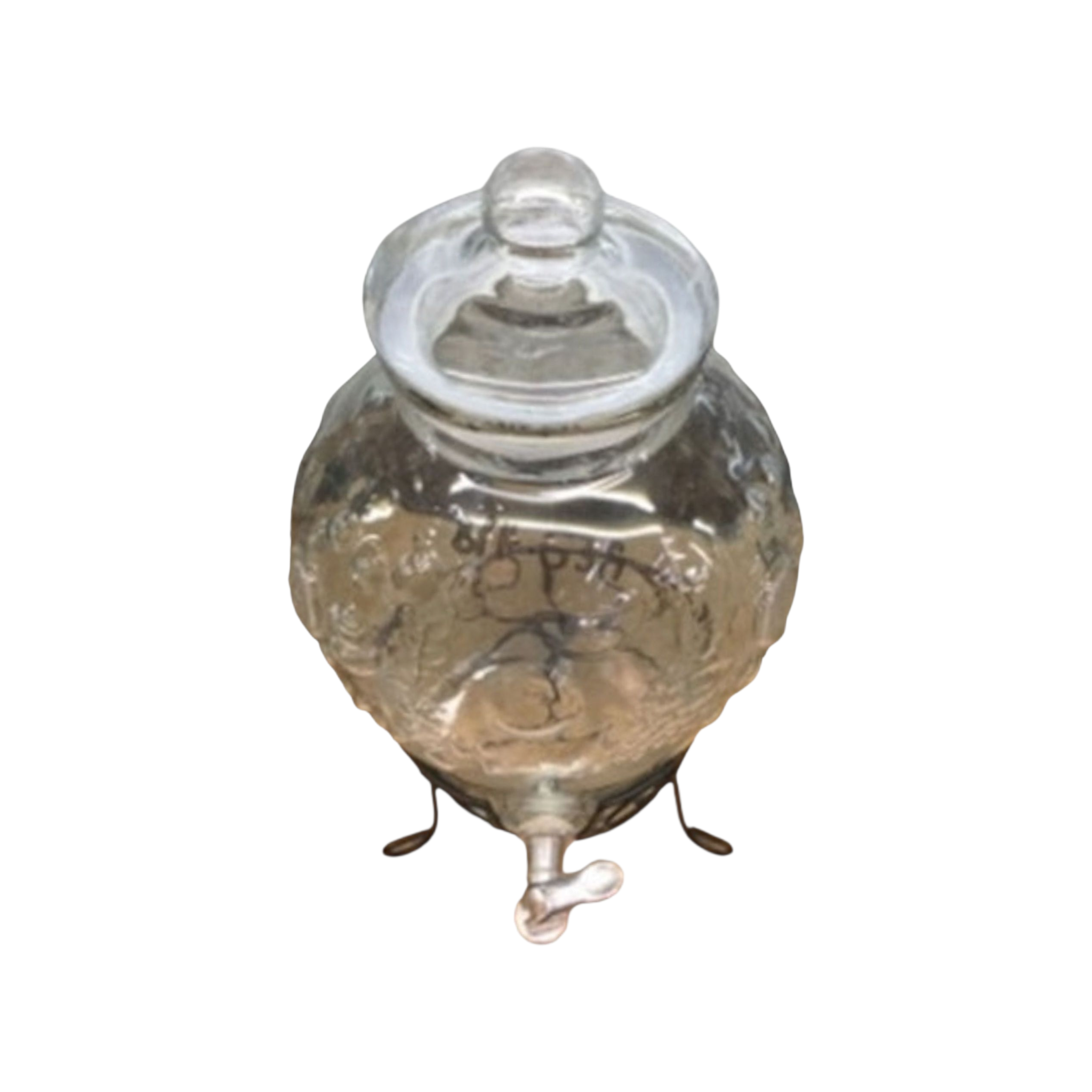 Beverage Dispenser 5L Embossed Glass with Stand 539