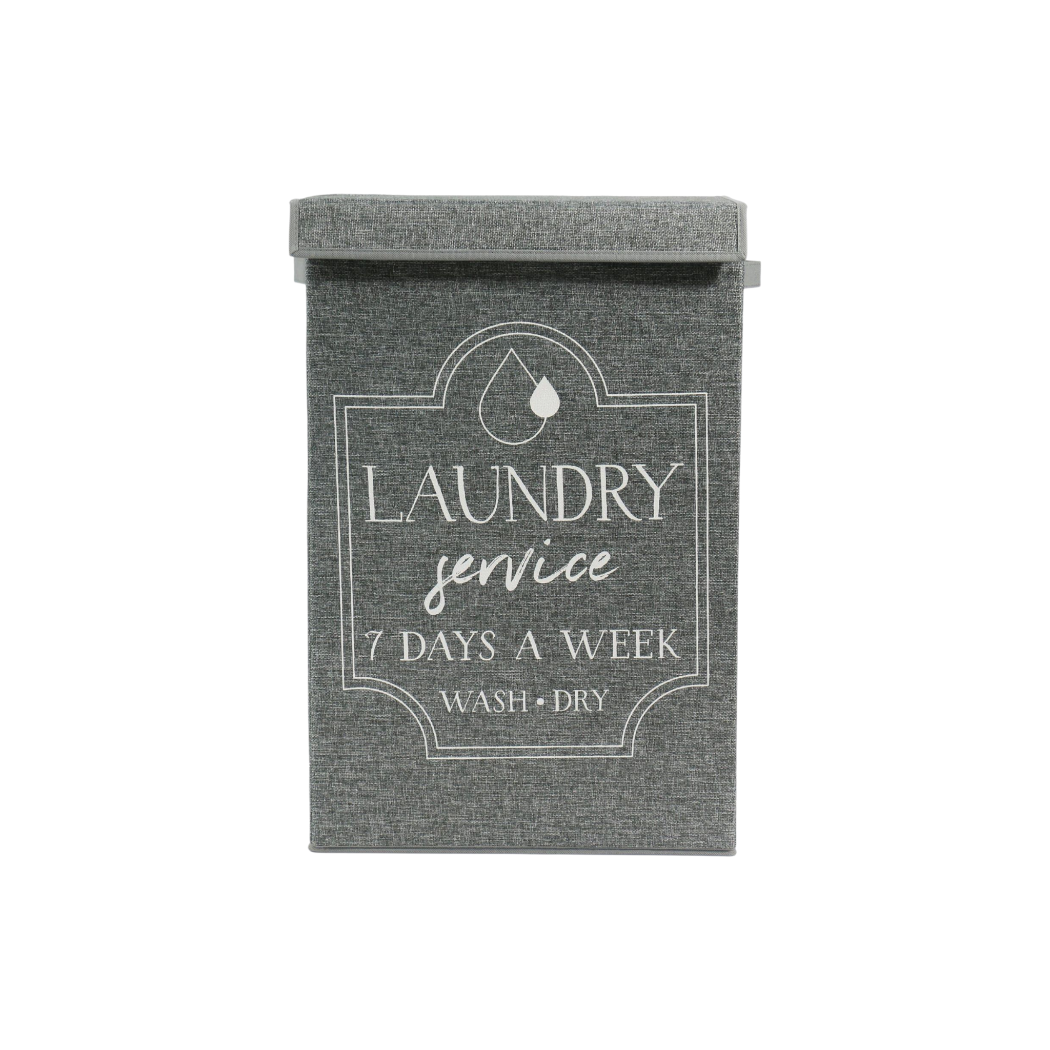 Woven Laundry Bin Basket Grey 40x30x60cm Scripted