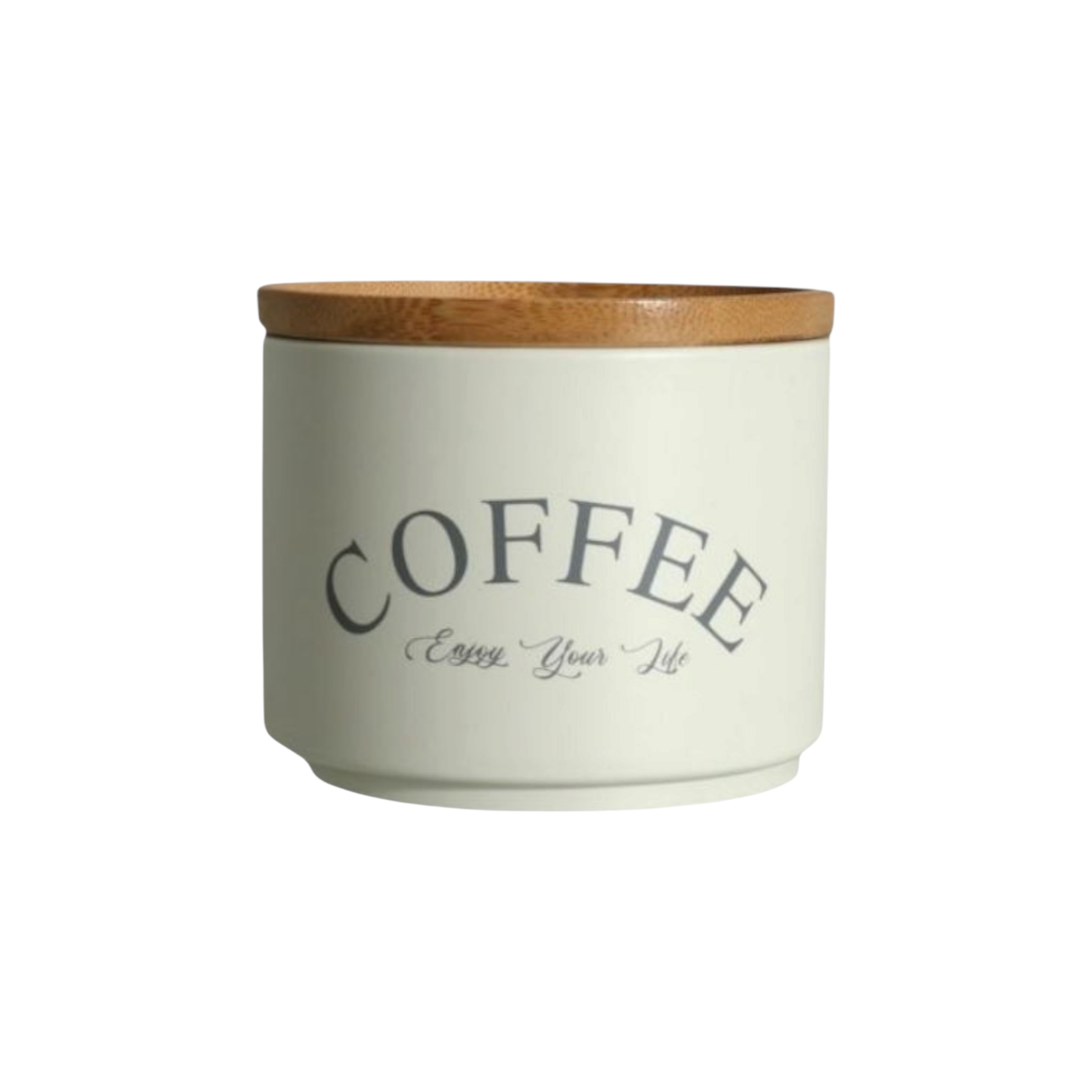 Stack Storage Tin Canister with Bamboo Lid Cream