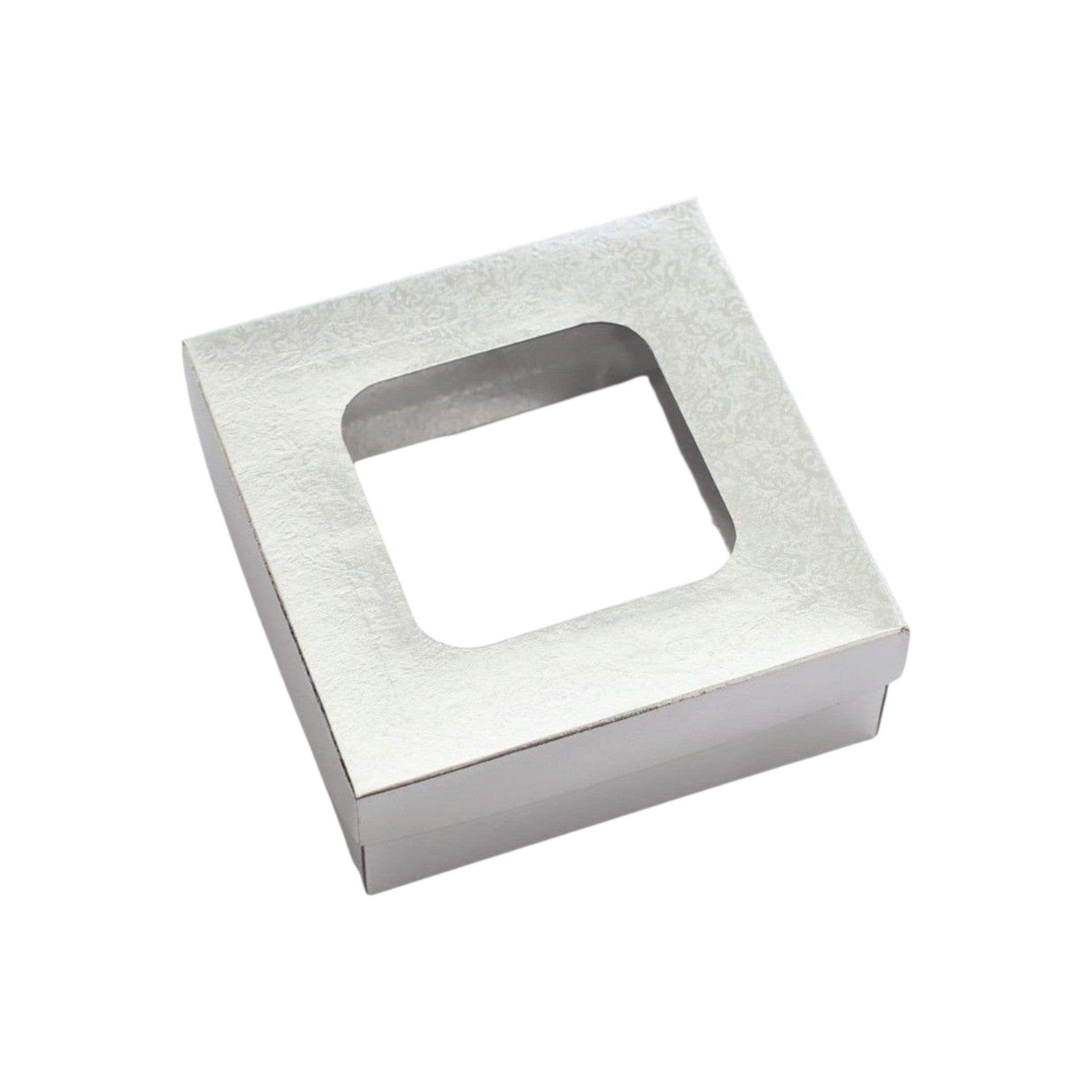 Gift Biscuit Paper Box Silver 12x12cm