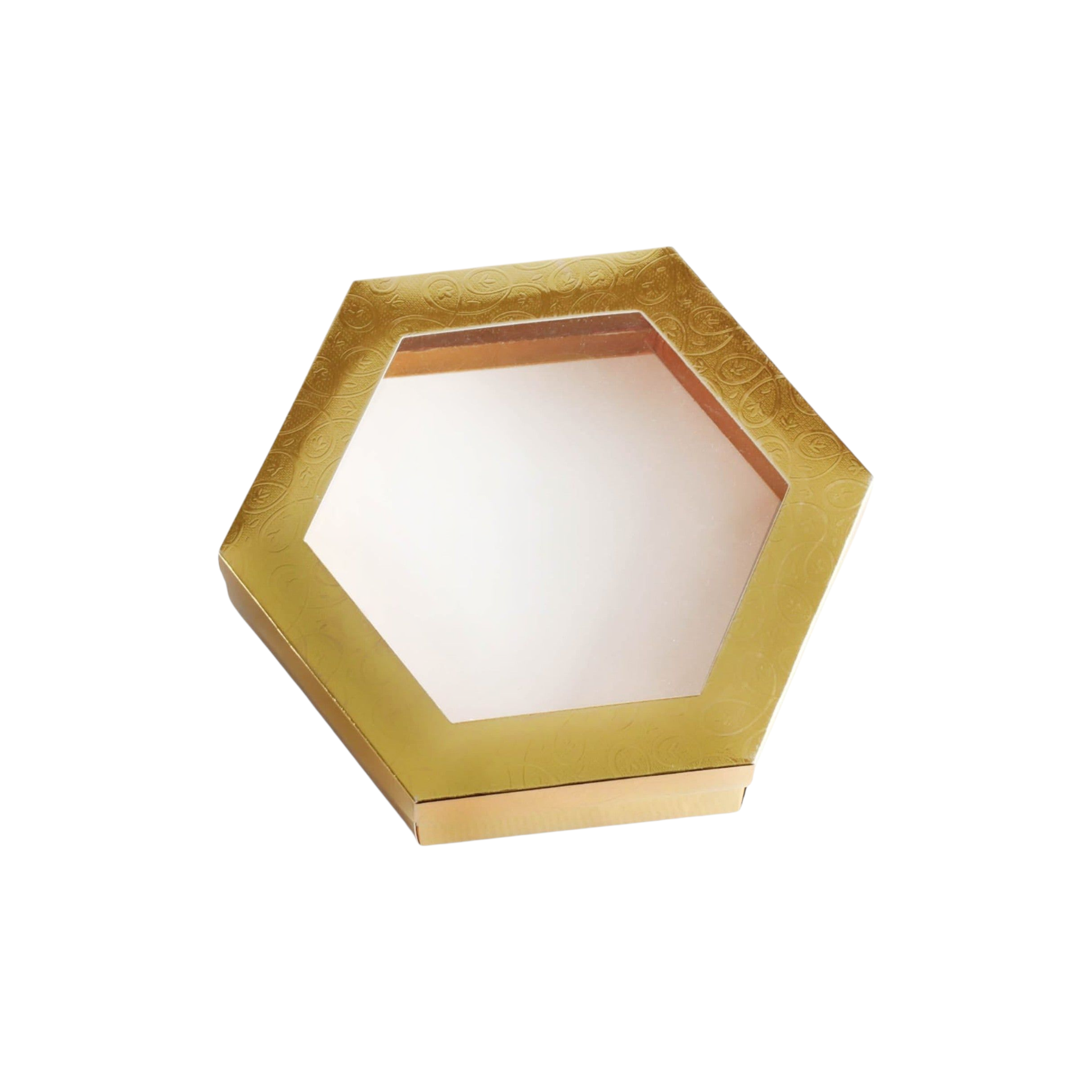 Gift Biscuit Paper Box Gold Hexagon 19x19x5cm