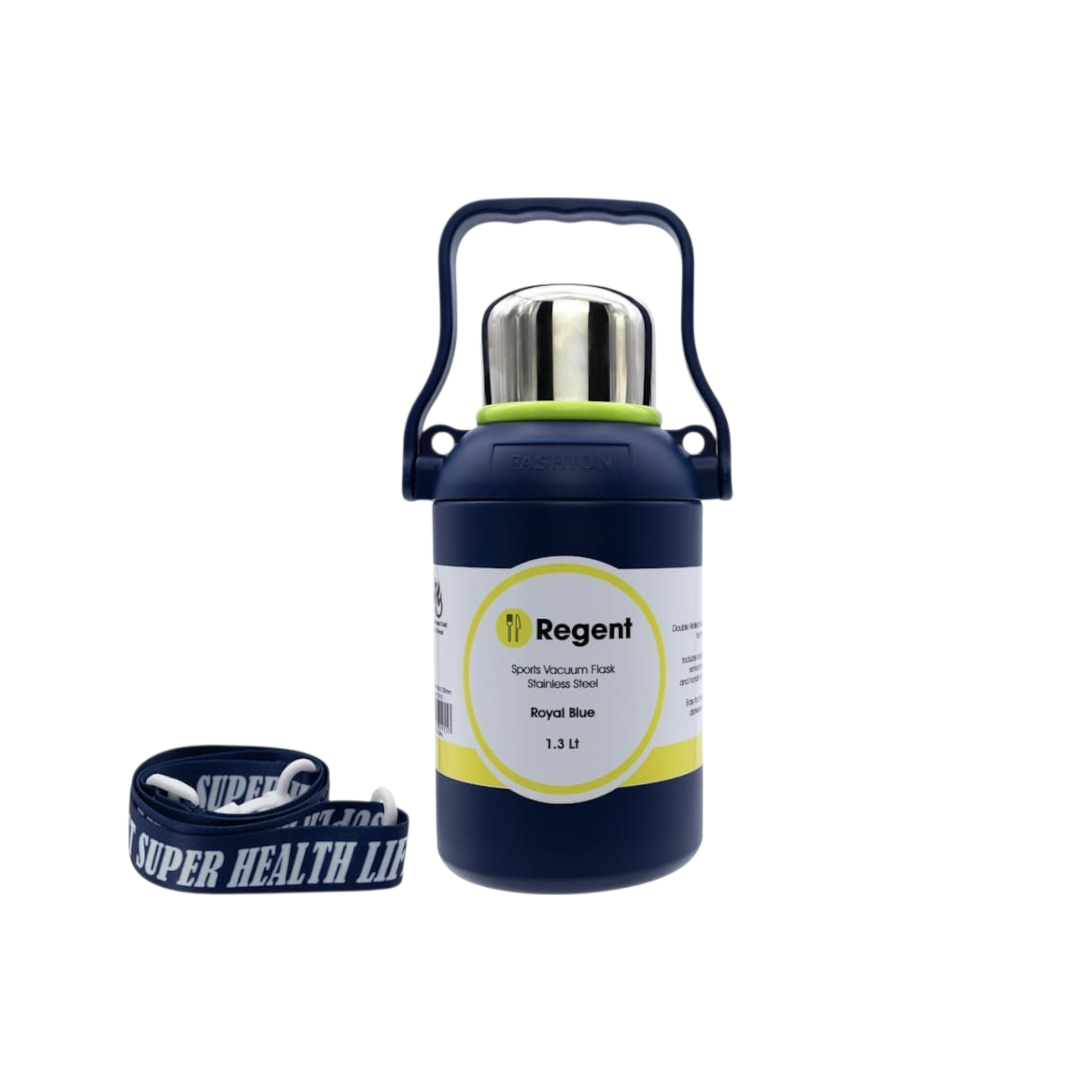 Regent Royal Blue Sports Vacuum Flask Stainless Steel 1.3L
