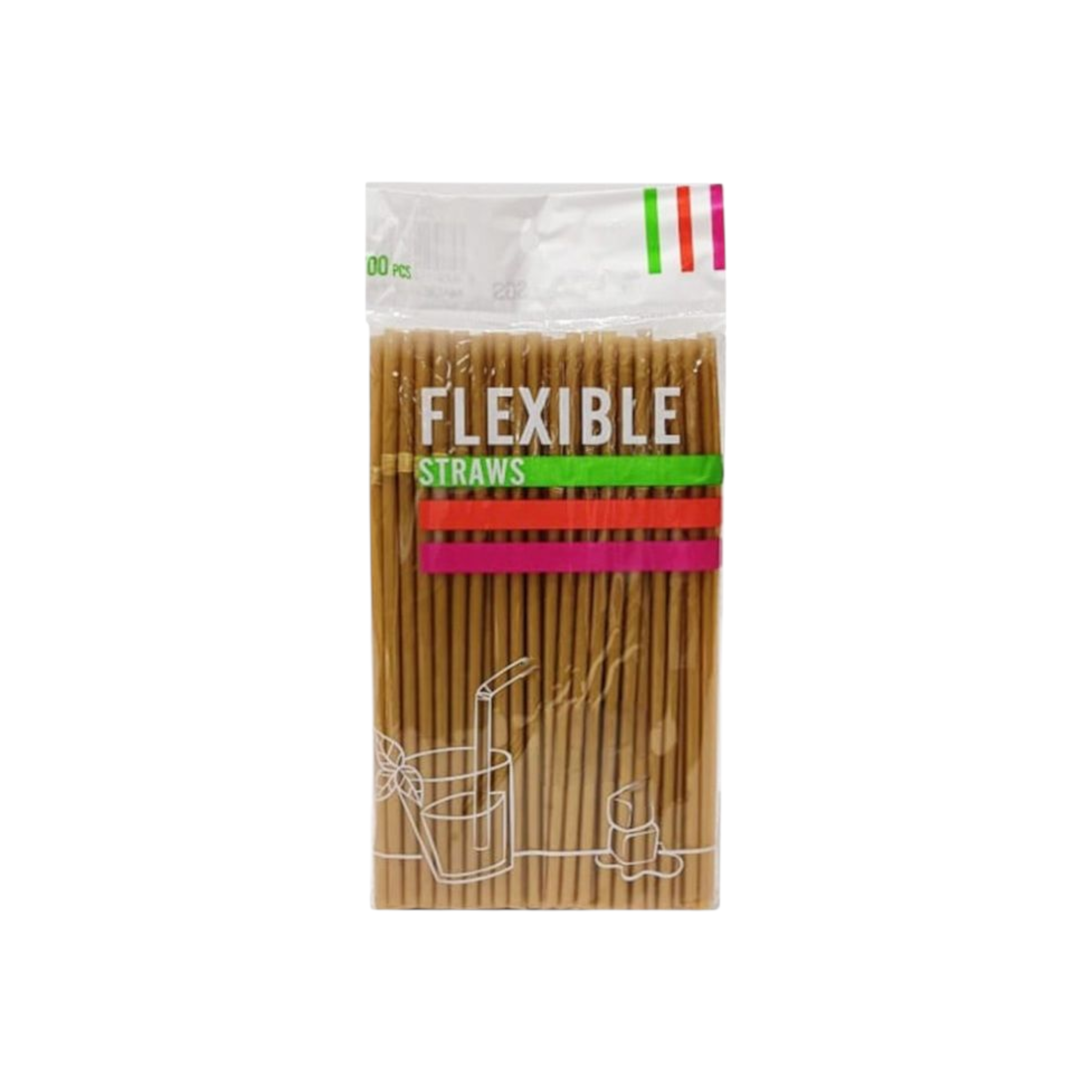 Flexible Bendy Straws Plastic 5mm 100pack