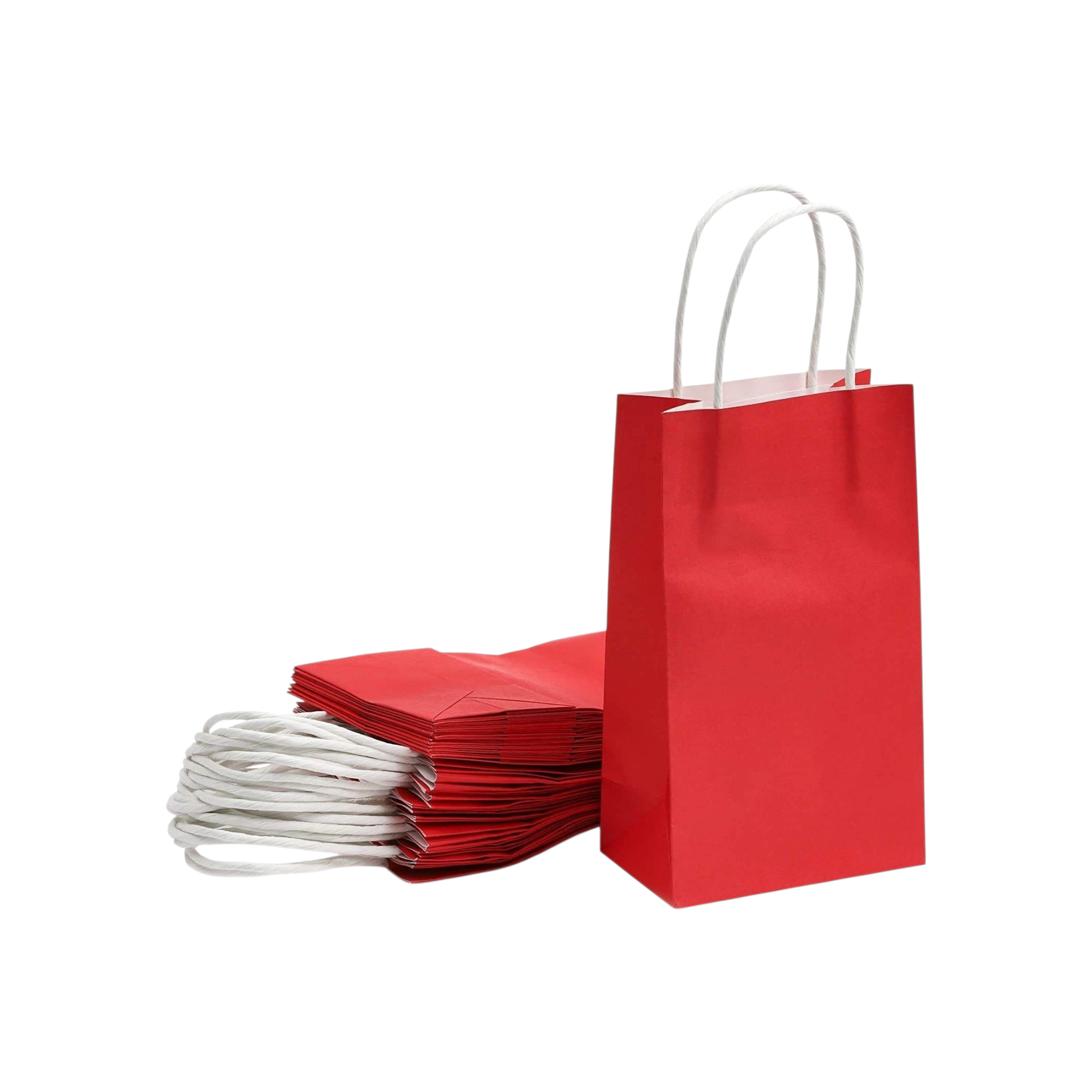 Kraft Paper Gift Shopper Bags 15x21x8cm 130gsm with Paper Twist Handle