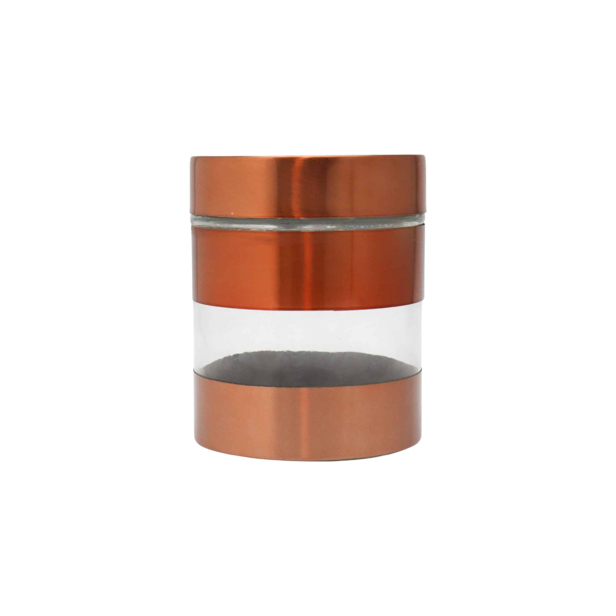 Food Storage Canister Round Small Glass & Copper GL28441