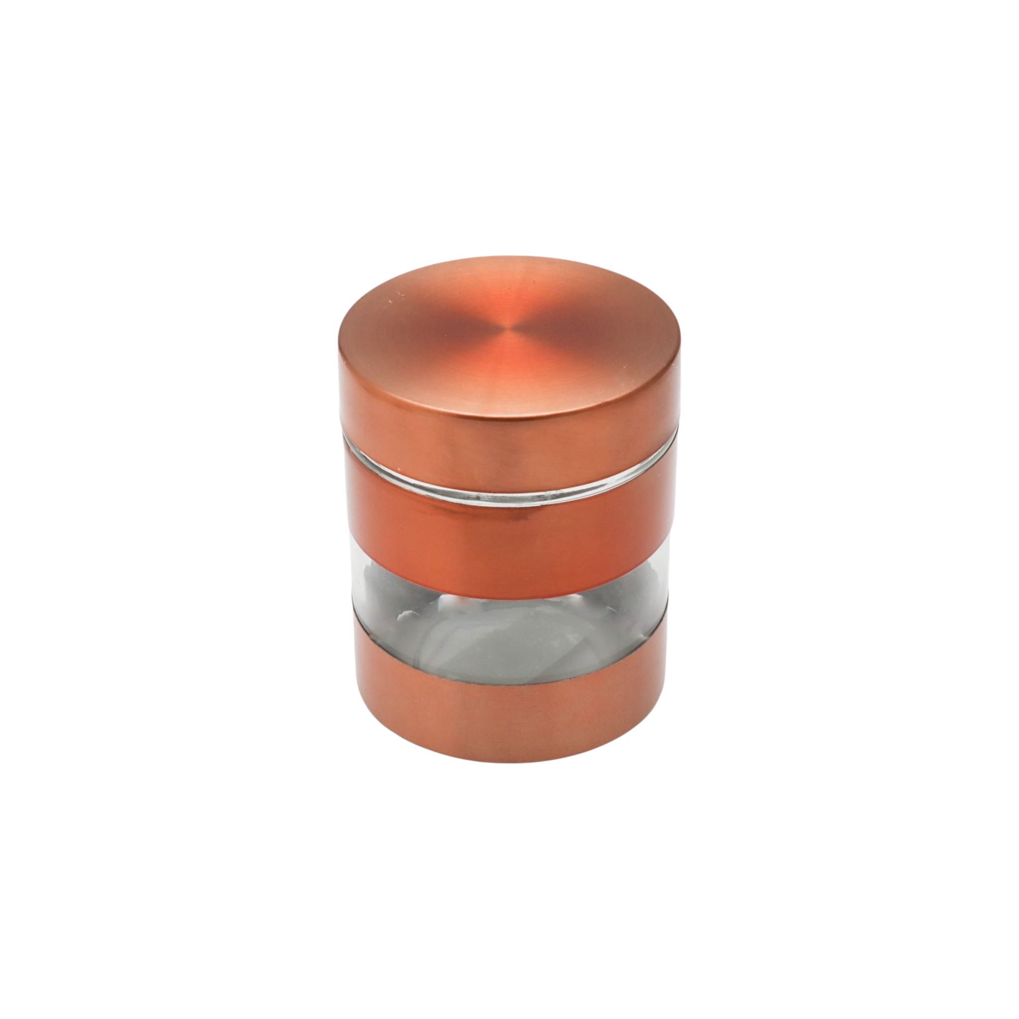 Food Storage Canister Round Small Glass & Copper GL28441