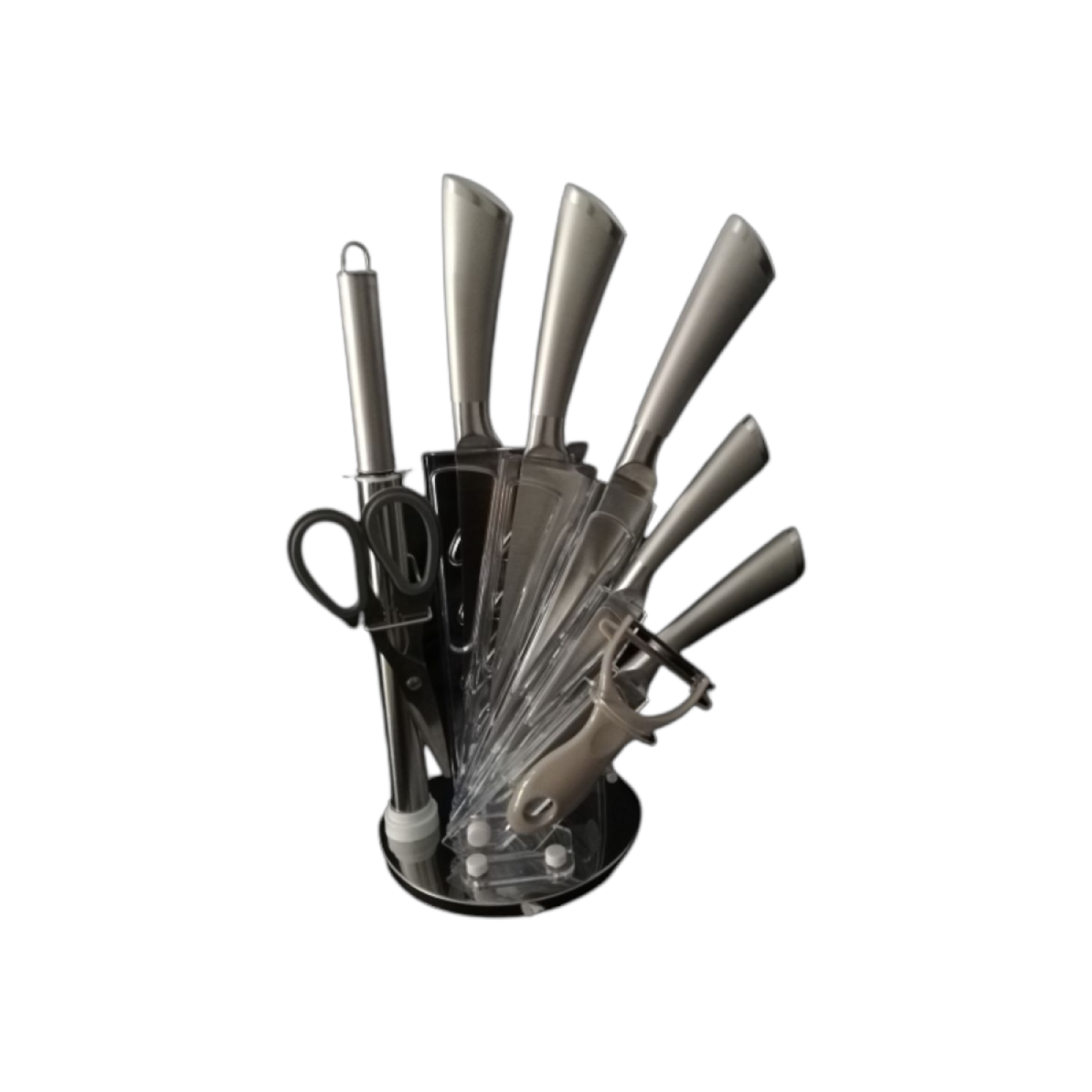 Knife Set 9pc with Acrylic Block Holder Stand CT598