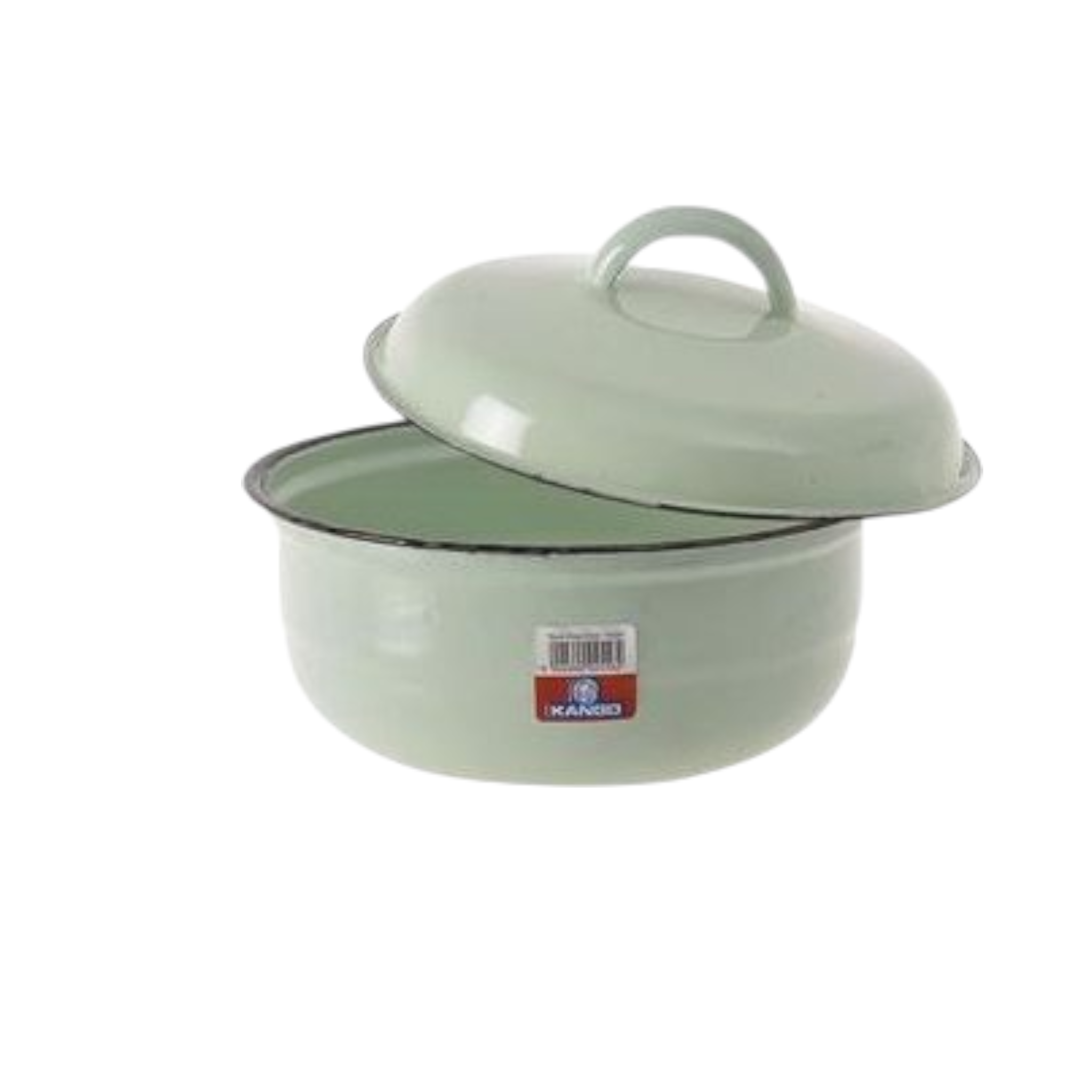 Enamel Food Dish 18cm Plain with Lid