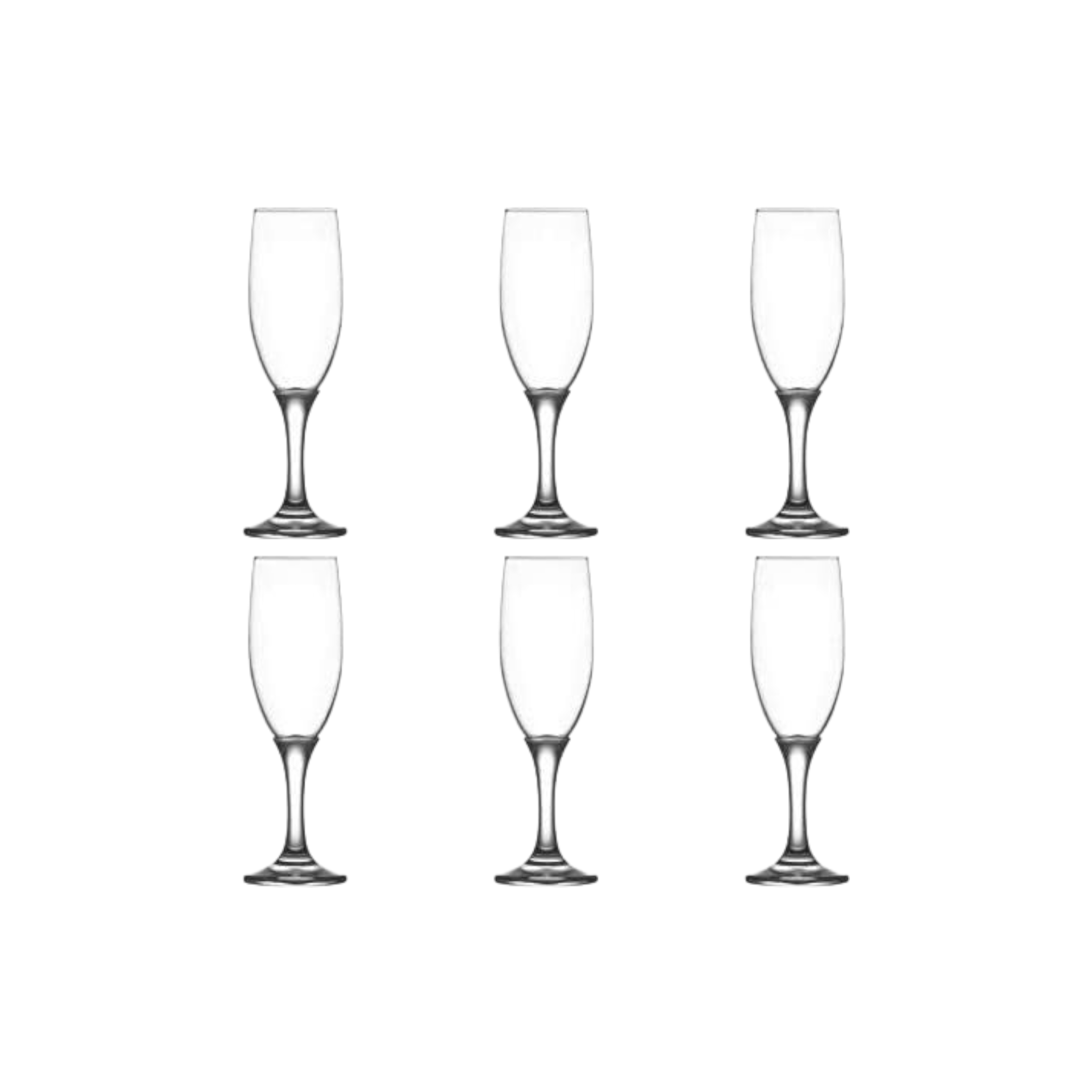 LAV Misket Glass Tumbler 190ml Stemmed Fluted 6pack