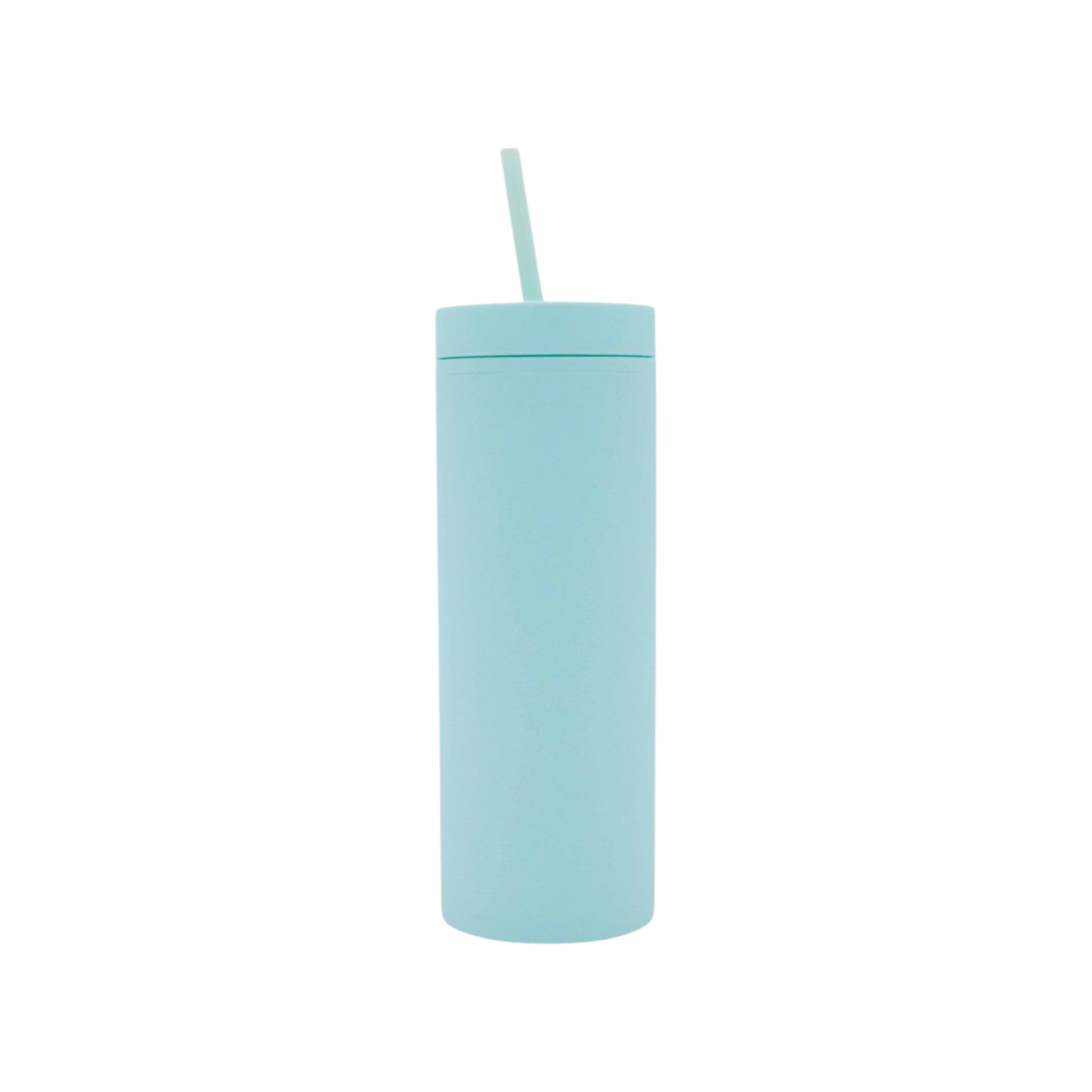 473ml Skinny Drinking Tumbler Acrylic Reusable with Inverted Color Lid and Straw 7x21cm