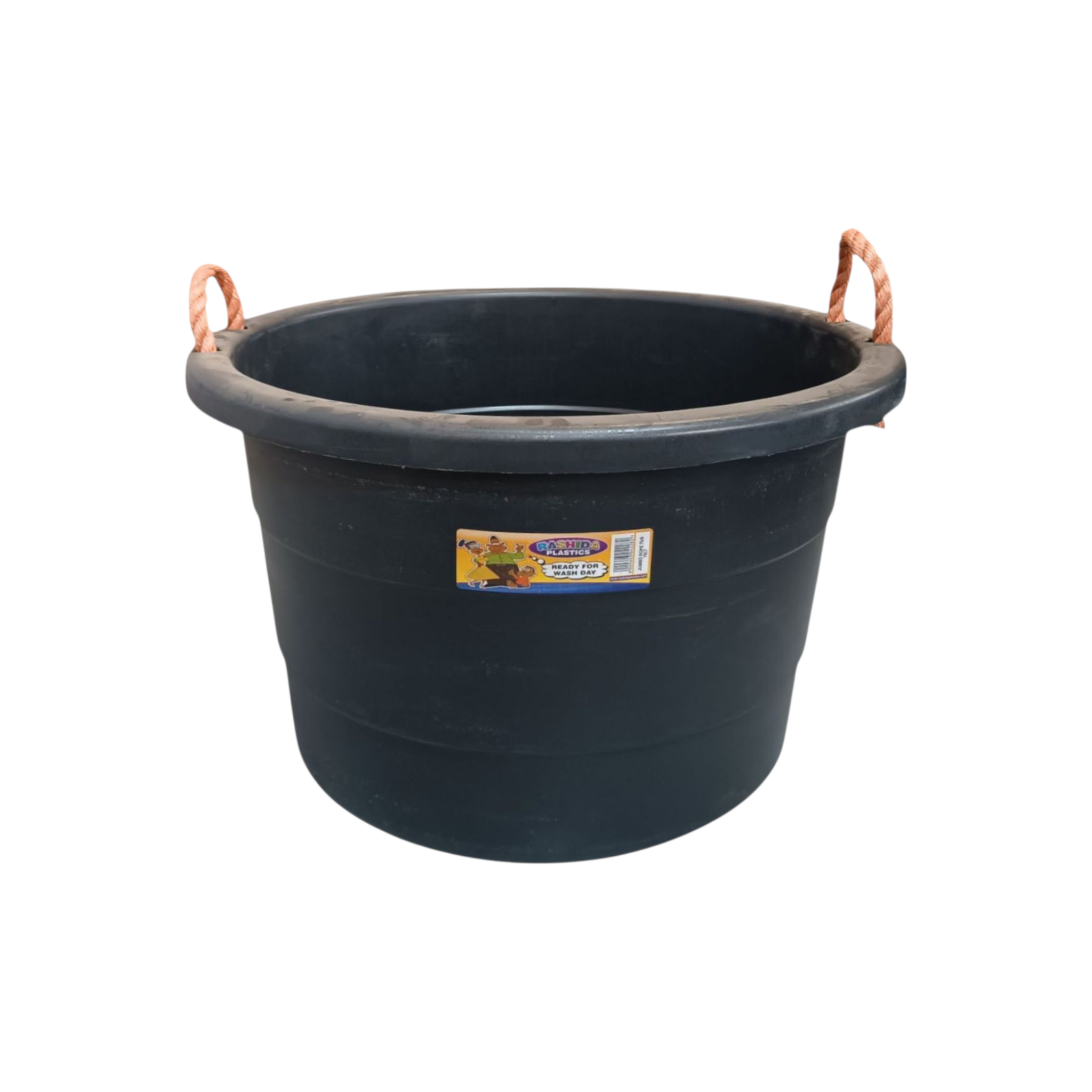 75L Plastic Jumbo Basin Tub with Carry Rope Virgin Plastic