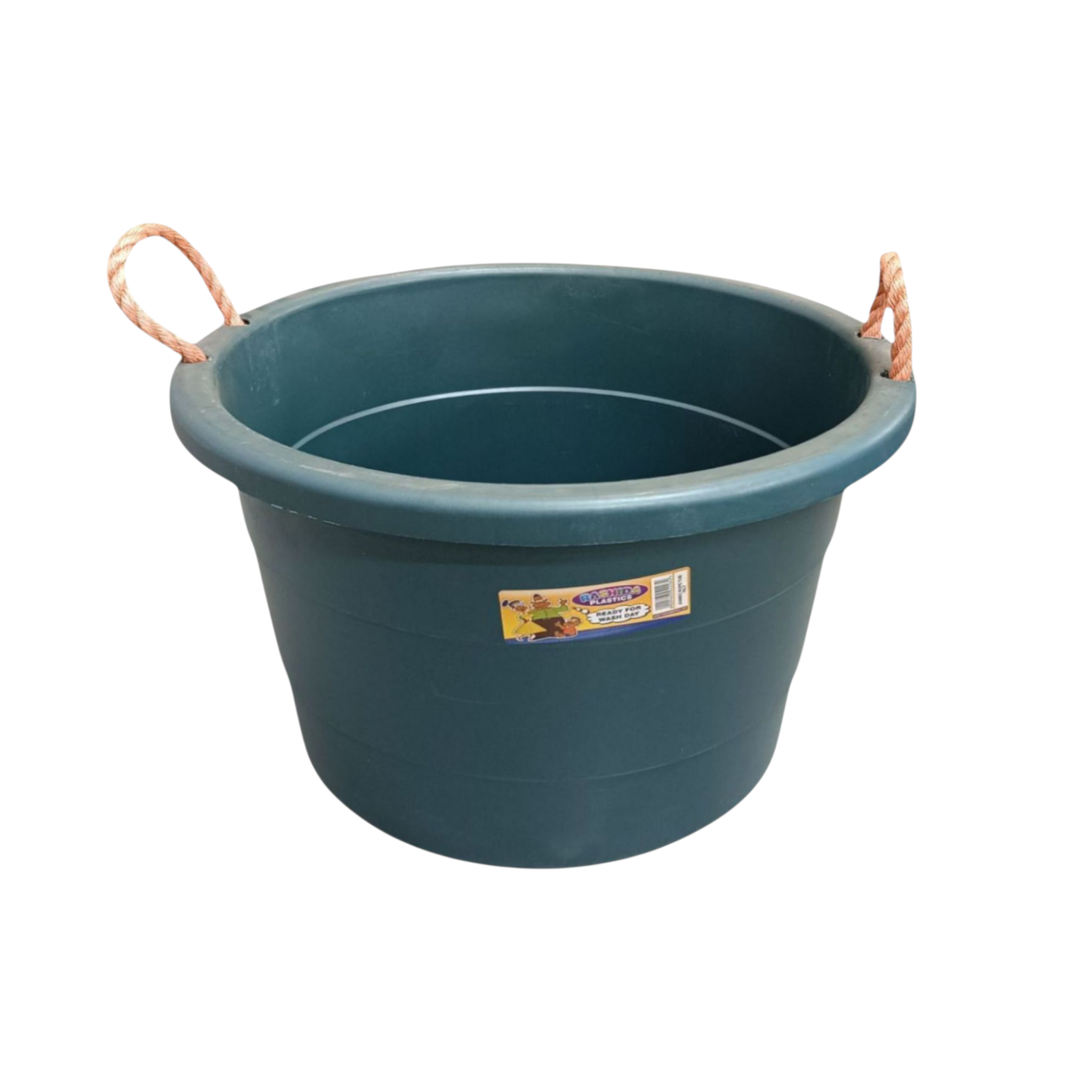 75L Plastic Jumbo Basin Tub with Carry Rope Virgin Plastic