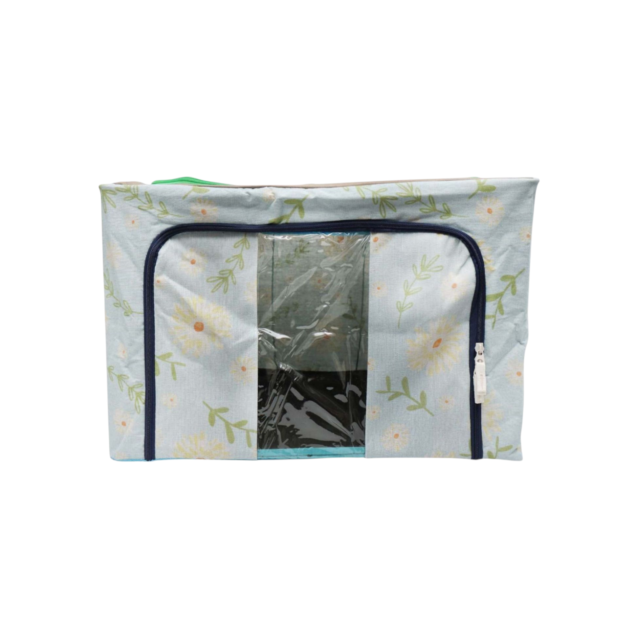 Wardrobe Storage Organiser Box Oxford Material 50x40x33cm Zipper Lid with See-Through Front Panel