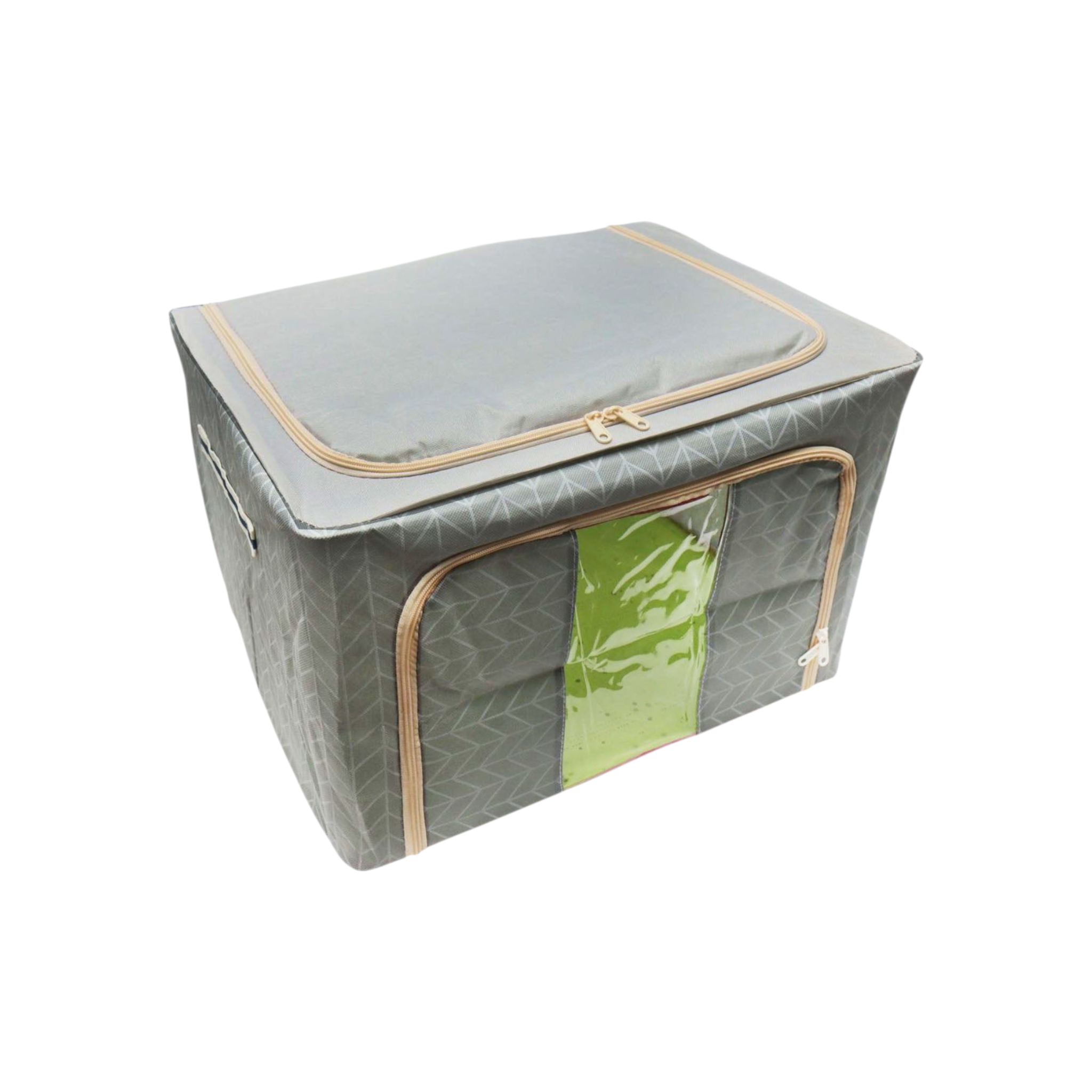 Wardrobe Storage Organiser Box Oxford Material 50x40x33cm Zipper Lid with See-Through Front Panel