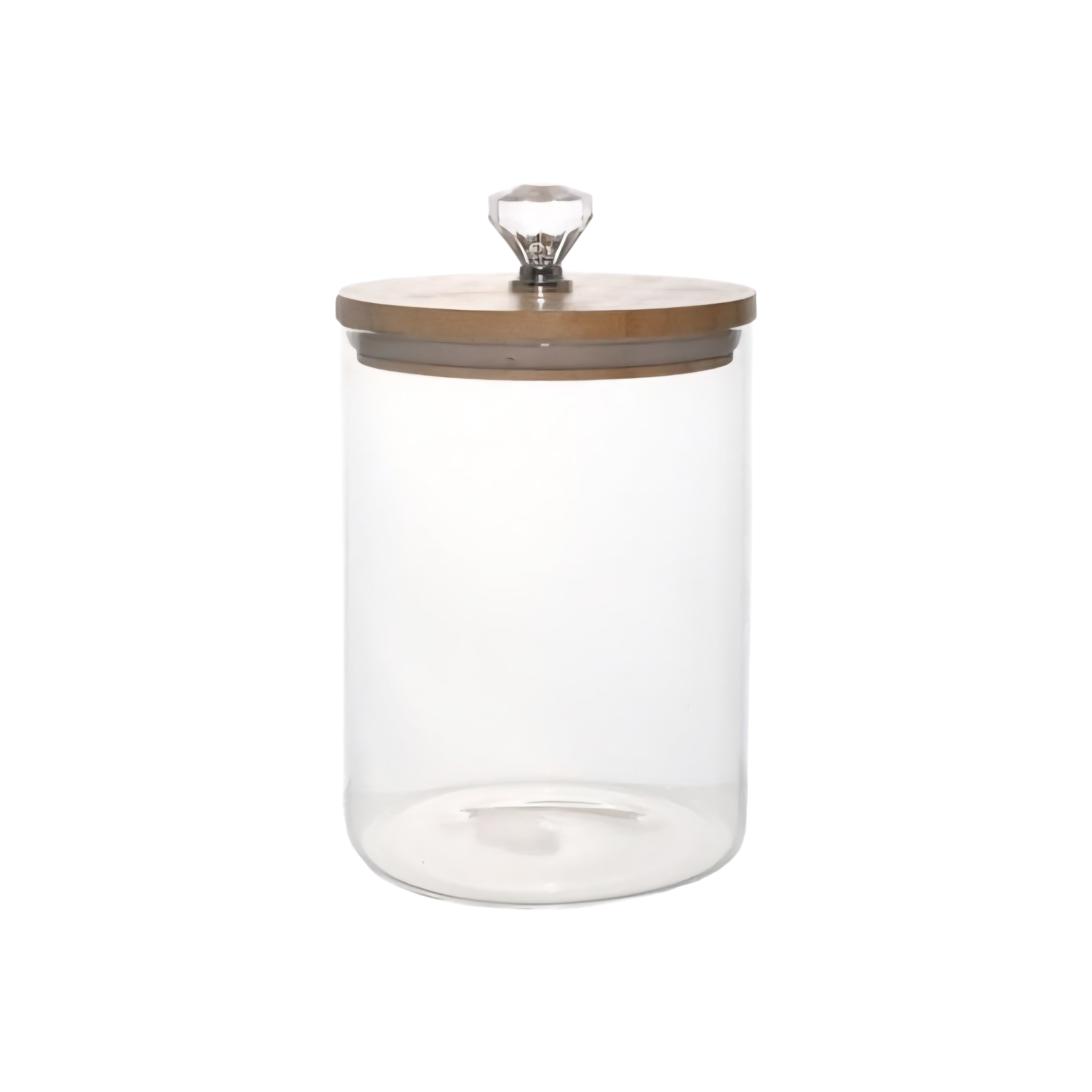 Aqua Glass Canister 2.9L Bamboo Lid Diamond Decor Knob 2.9L 27159