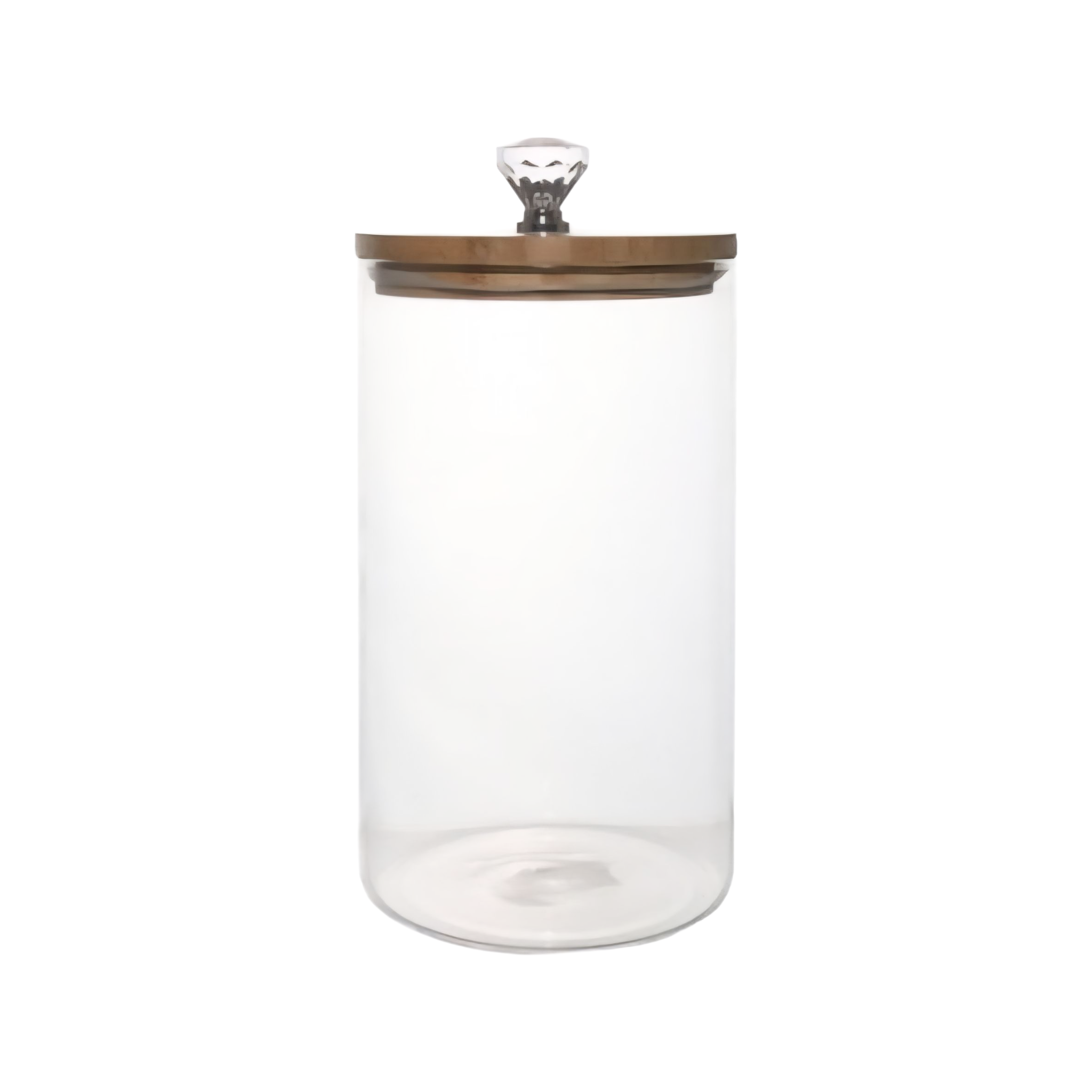 Aqua Glass Canister 3.2L Bamboo Lid Diamond Decor Knob 27158