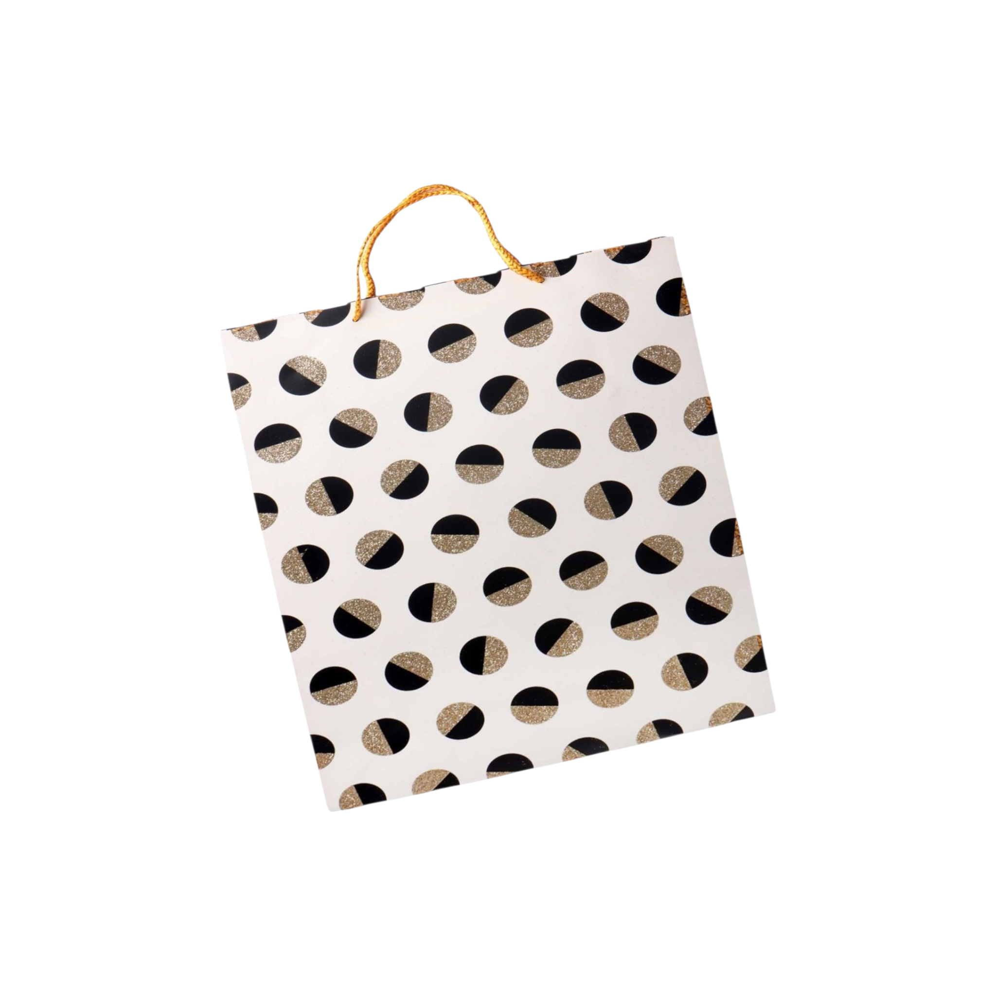 Designer Gift Paper Bag Tinsel Black Gold 31x41cm Large