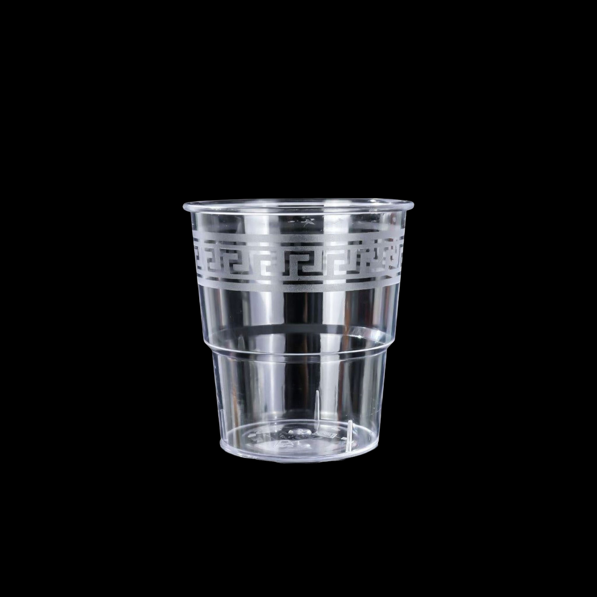 Acrylic Plastic Greek Key Patterned Reusable Dessert/Drinking Cups 150ml 10pack