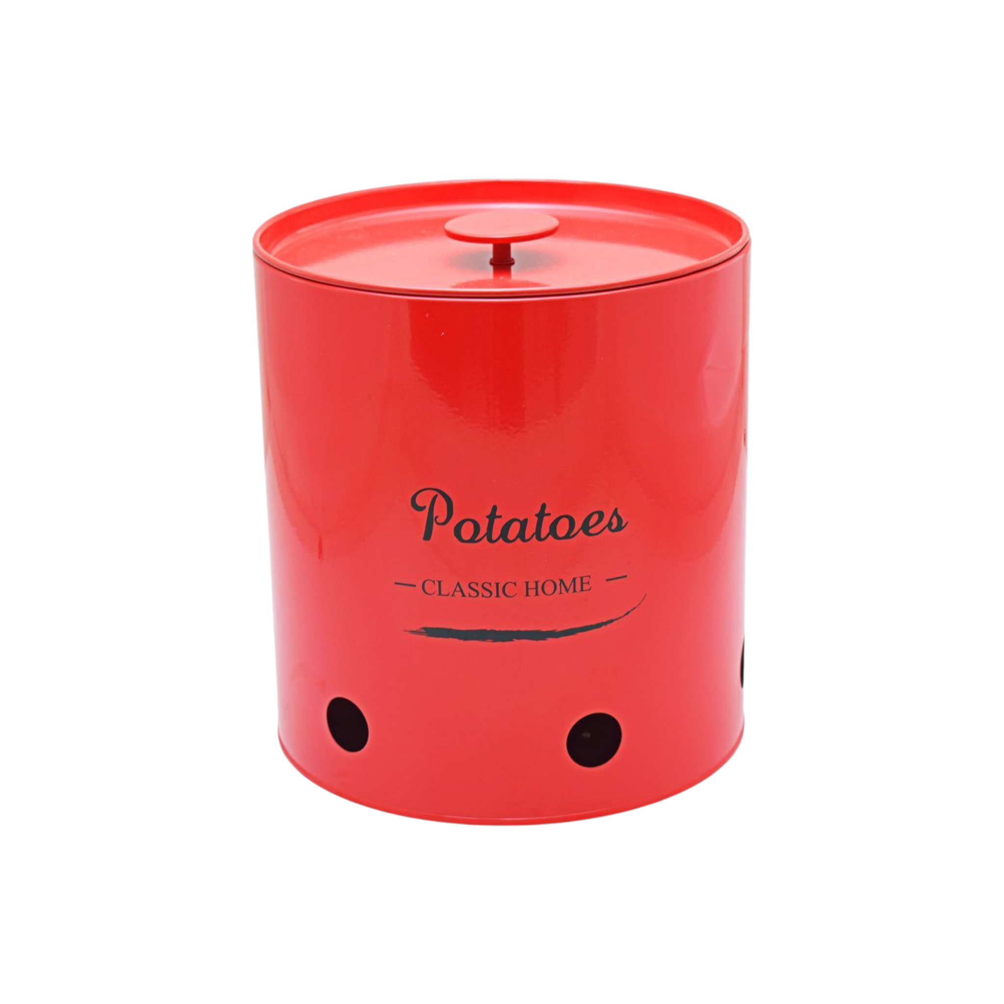 Retro Potato Tin Storage Container Red 27804