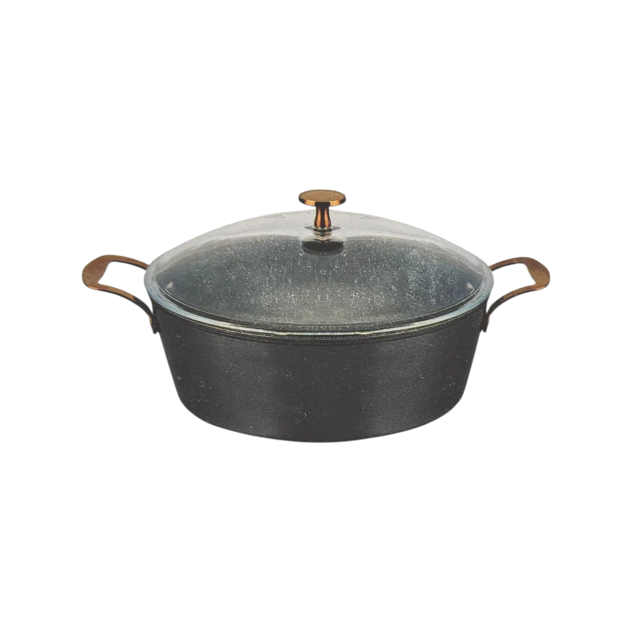 Cookware Non-Stick Pot with Glass Lid with Rose Gold Handle 30cm SGN2005