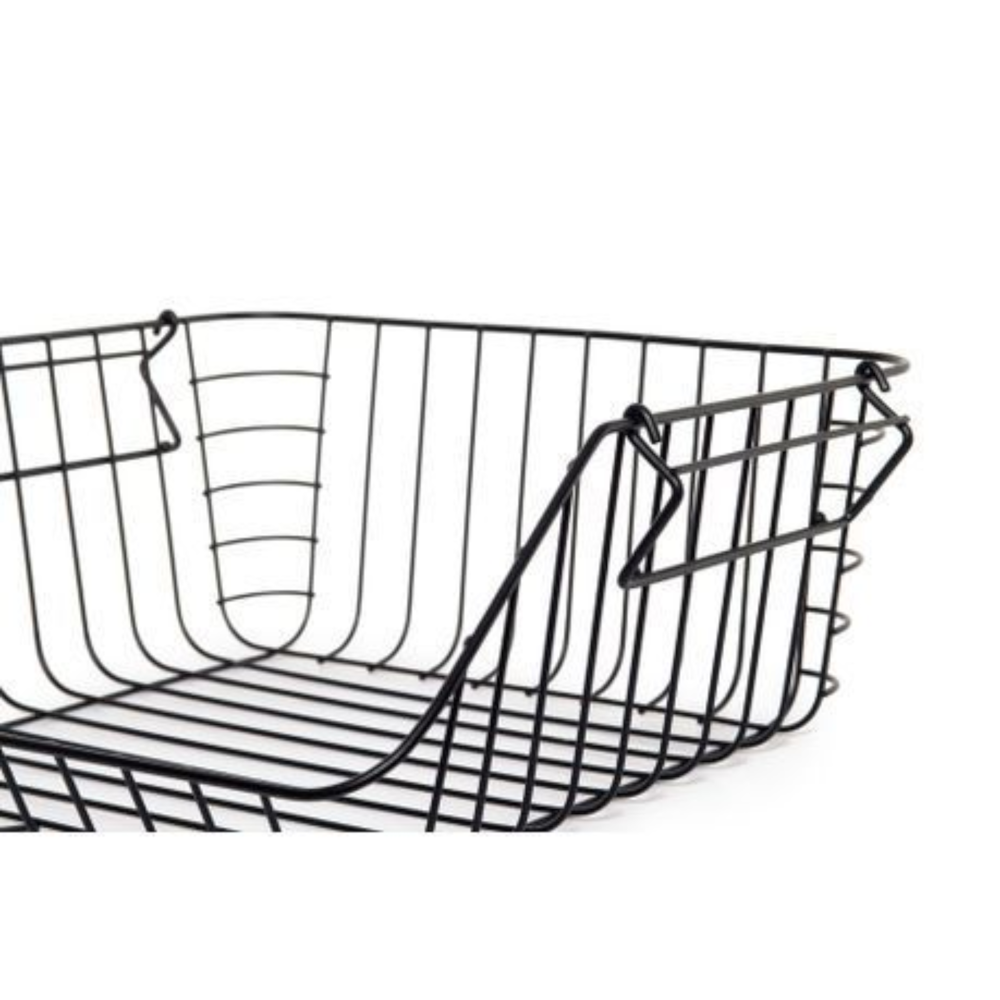 Food Storage Metal Basket Black Stackable 30x27x14cm 21857