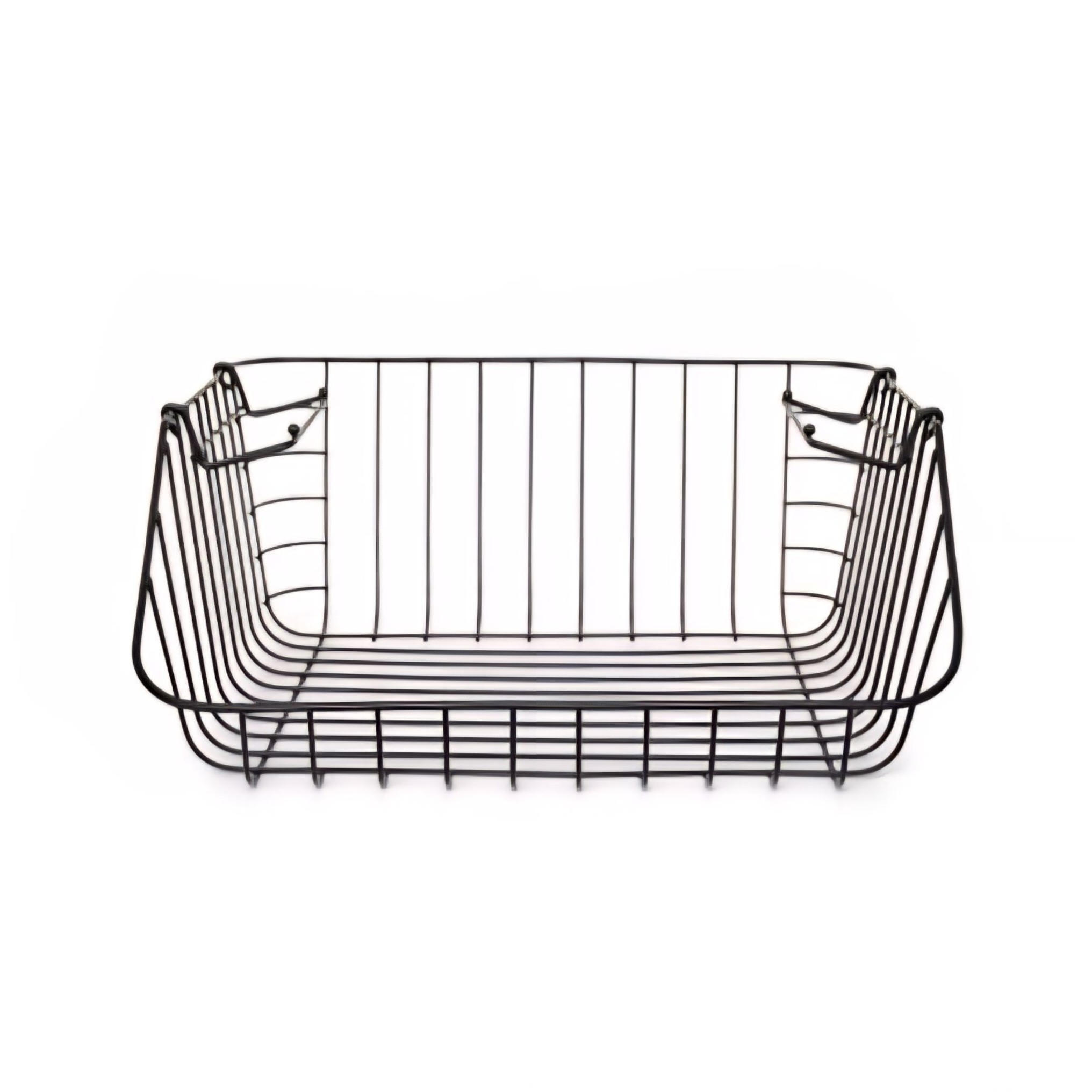 Food Storage Metal Basket Black Stackable 30x27x14cm 21857