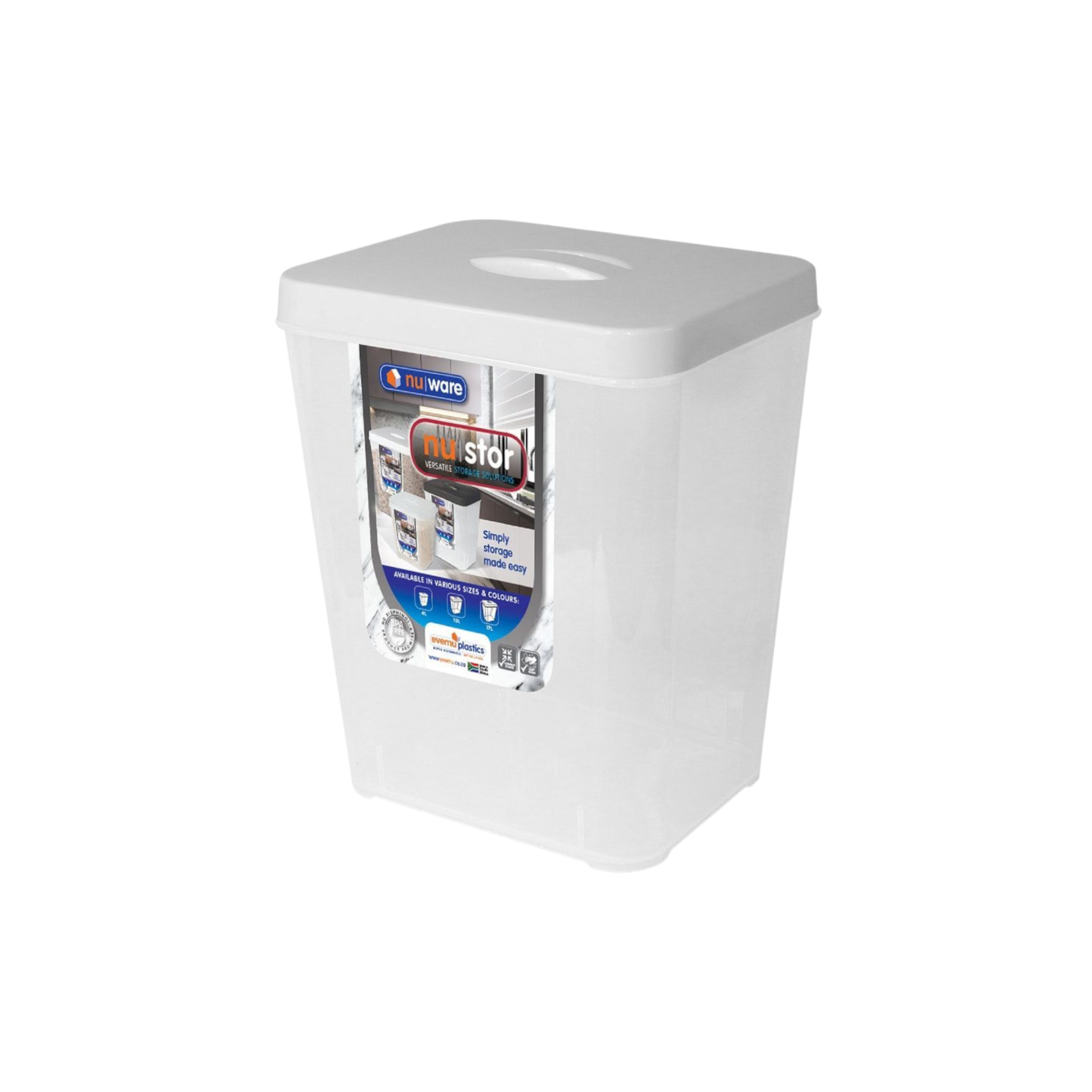 Nu Ware Premium Dry Food Storage Canister 10L Clear