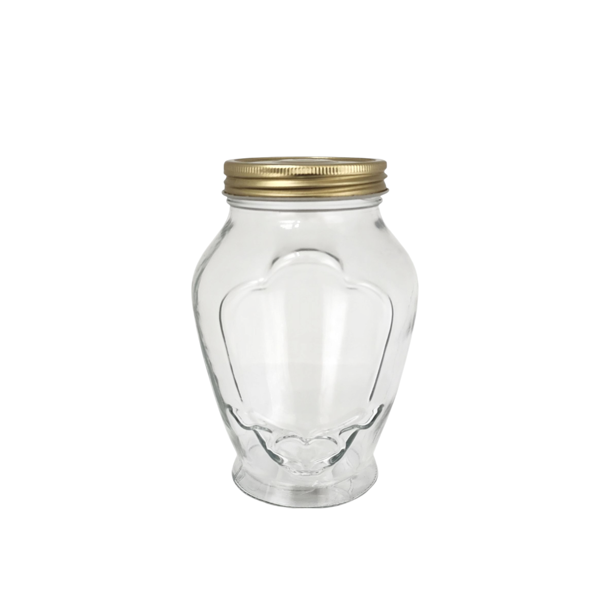 LAV Glass Storage Canister Jar 1L with Gold Lid SGN1361