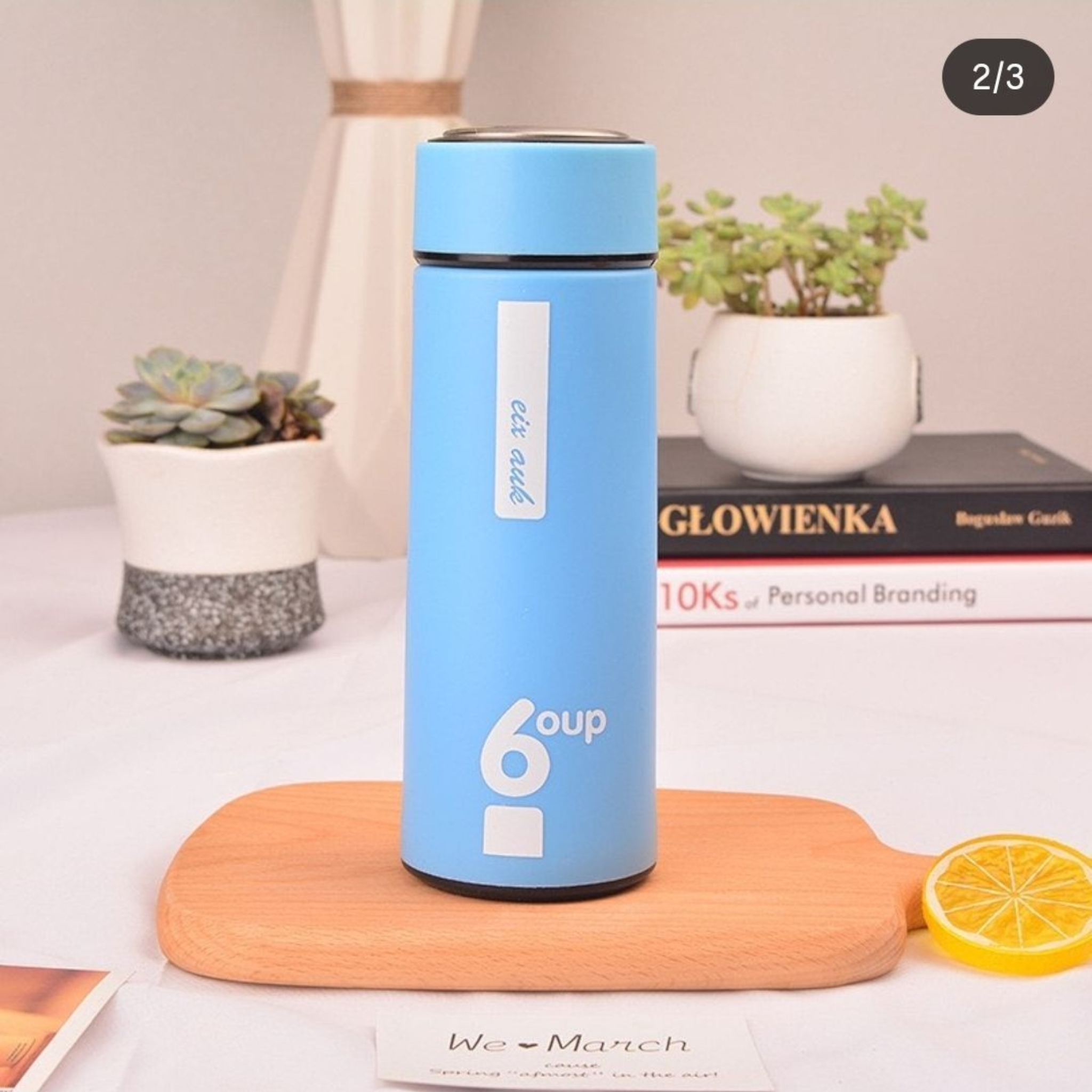 Creative 6Oup Double Insulated Glass Drinking Bottle 400ml Heat-Resistant Handy Portable Coffee Cup with Plastic Outer Shell