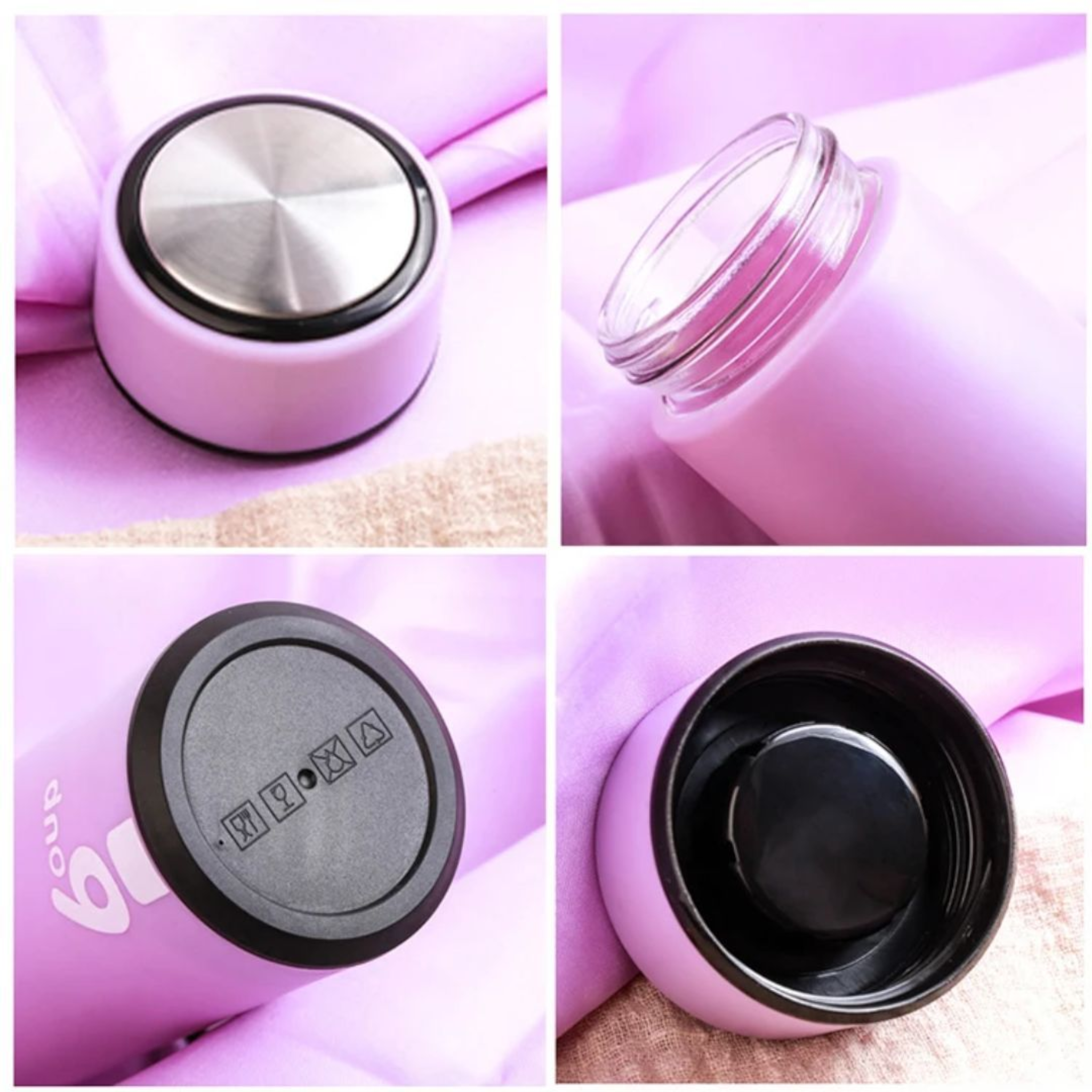 Creative 6Oup Double Insulated Glass Drinking Bottle 400ml Heat-Resistant Handy Portable Coffee Cup with Plastic Outer Shell