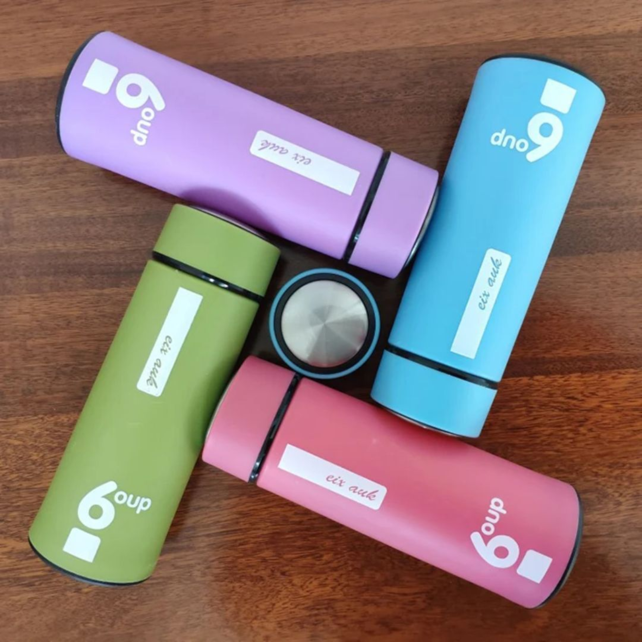 Creative 6Oup Double Insulated Glass Drinking Bottle 400ml Heat-Resistant Handy Portable Coffee Cup with Plastic Outer Shell