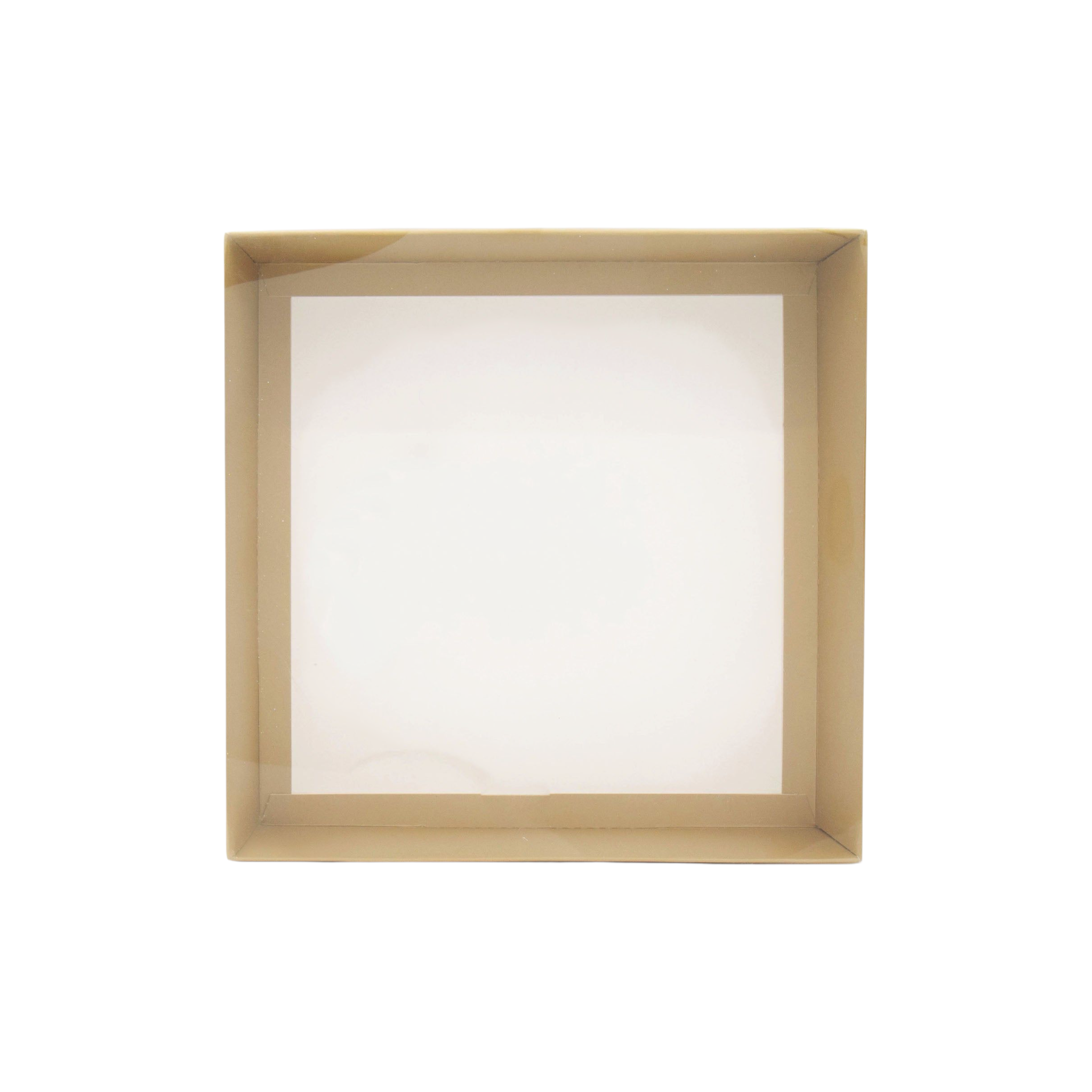 Gift Biscuit Paper Box with PVC Clear Slide Cover 19.9x19.5x5cm