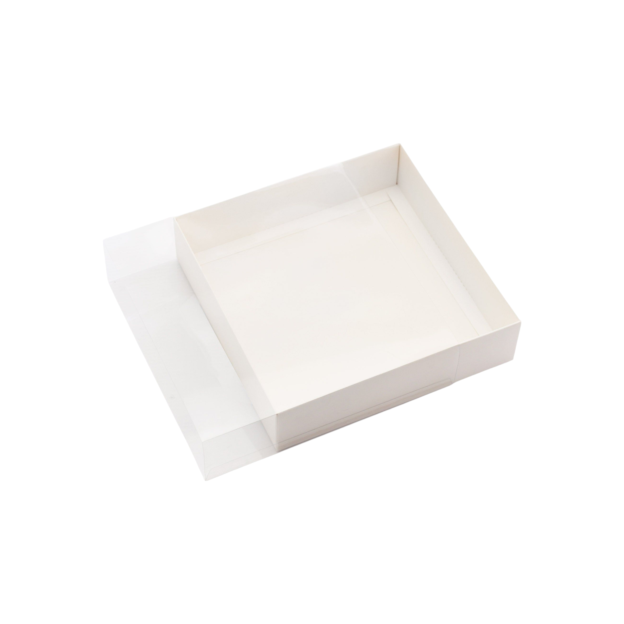 Gift Biscuit Paper Box with PVC Clear Slide Cover 19.9x19.5x5cm